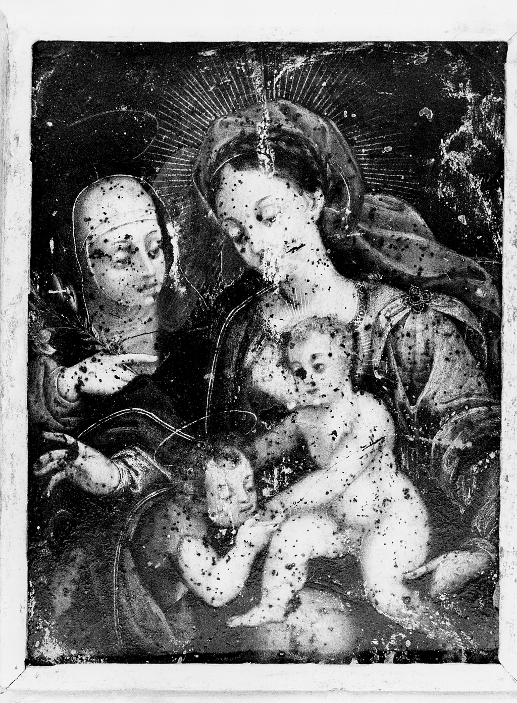 Santa Francesca Romana riceve Gesù Bambino dalla Madonna (dipinto) - ambito Italia centrale (sec. XVIII)