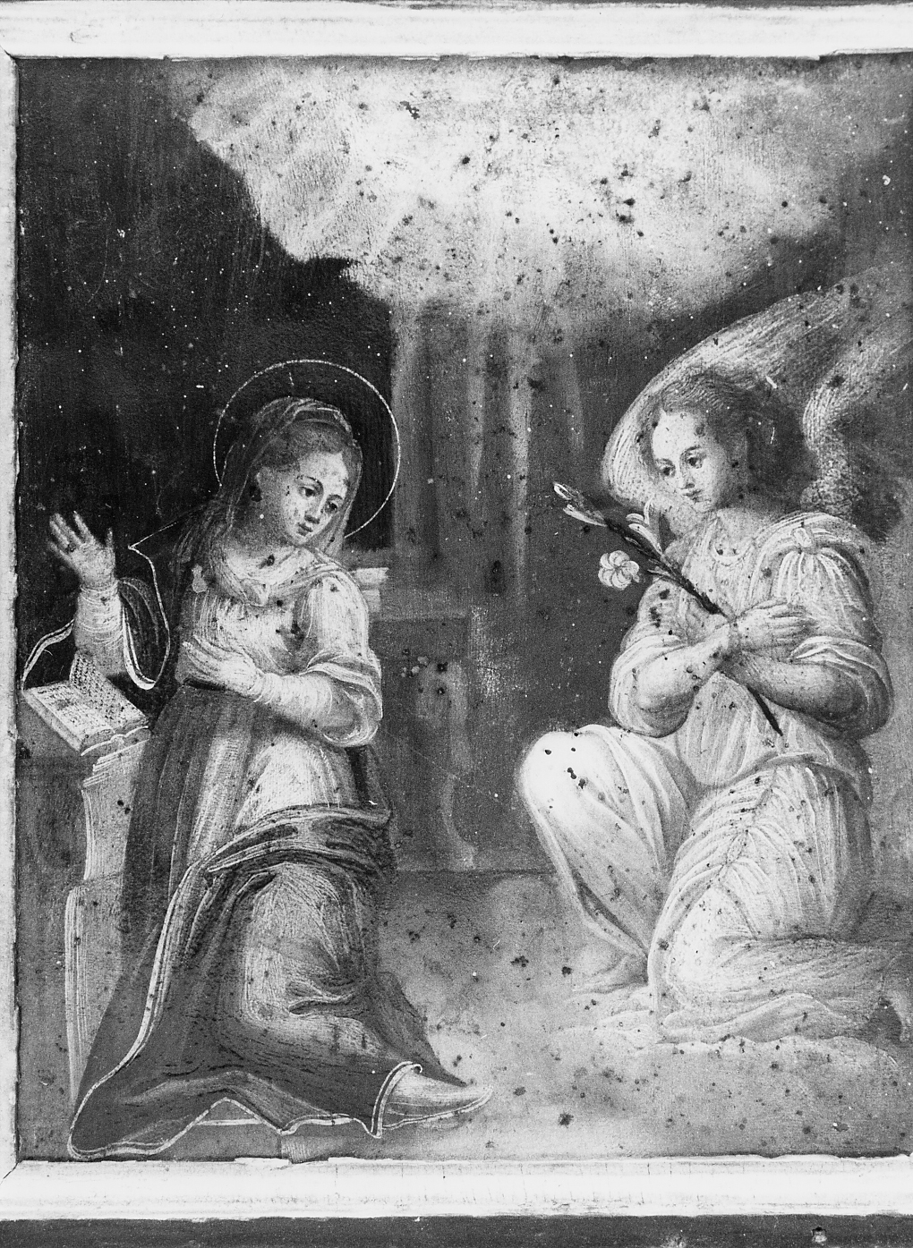 ANNUNCIAZIONE (dipinto) di Mazzuoli Giuseppe (cerchia) (seconda metà sec. XVI)