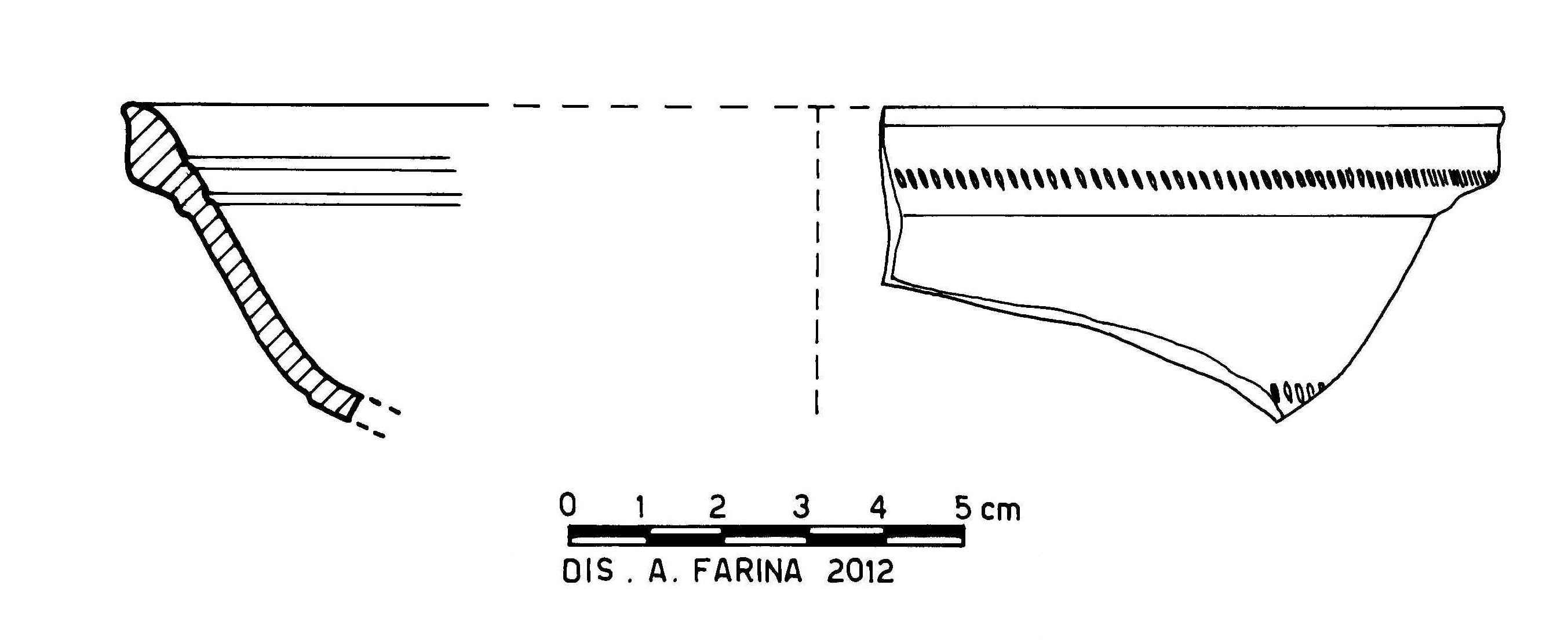 Coppa carenata/ orlo. atlante xiv, 3, p. 26 (tipo lamboglia 1a)