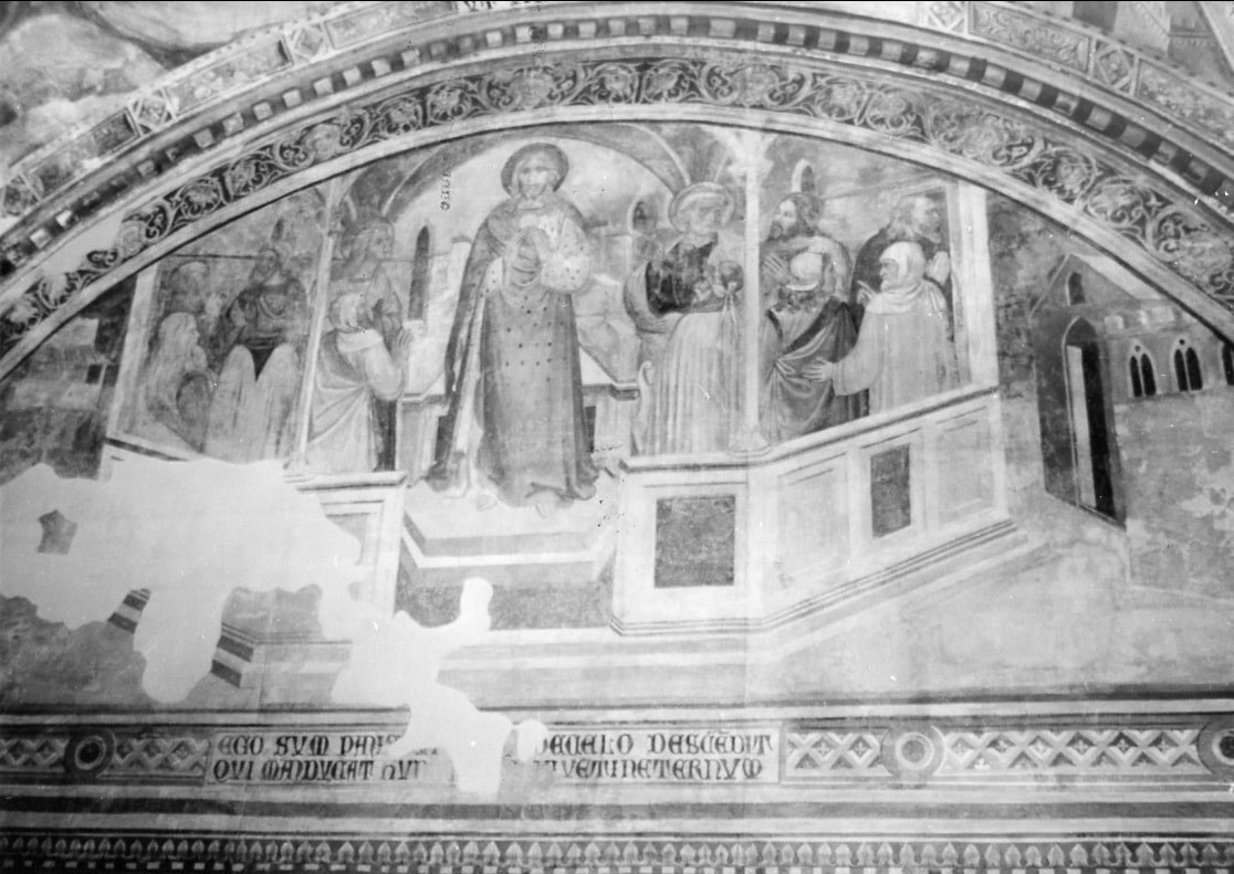 Cristo tra gli Apostoli (dipinto, elemento d'insieme) di Ugolino di Prete Ilario (e aiuti) (sec. XIV)