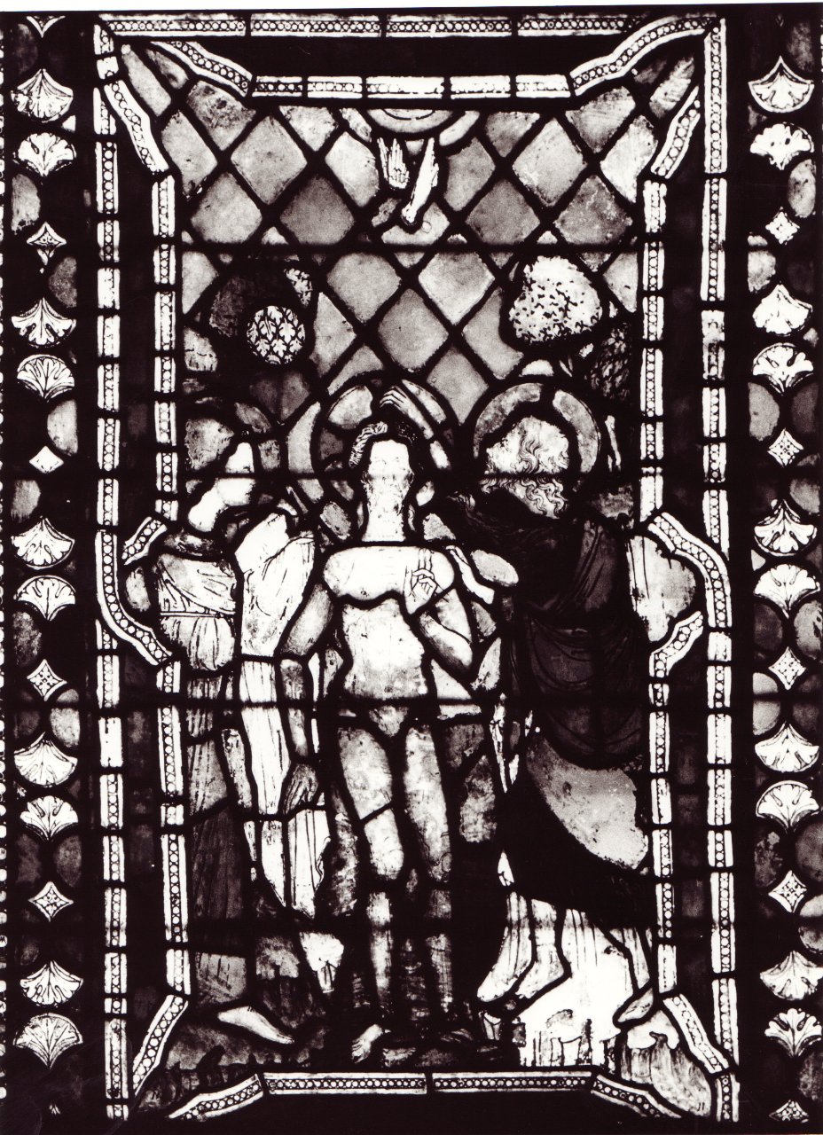 Il battesimo di Cristo, Battesimo di Cristo (vetrata, complesso decorativo) di Giovanni di Bonino da Assisi (attribuito) (secondo quarto sec. XIV)