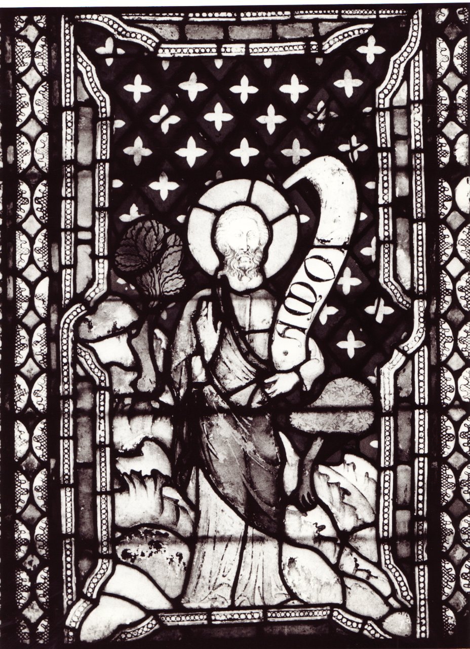 Il profeta Amos, figura di uomo (vetrata) di Giovanni di Bonino da Assisi (attribuito) (secondo quarto sec. XIV)