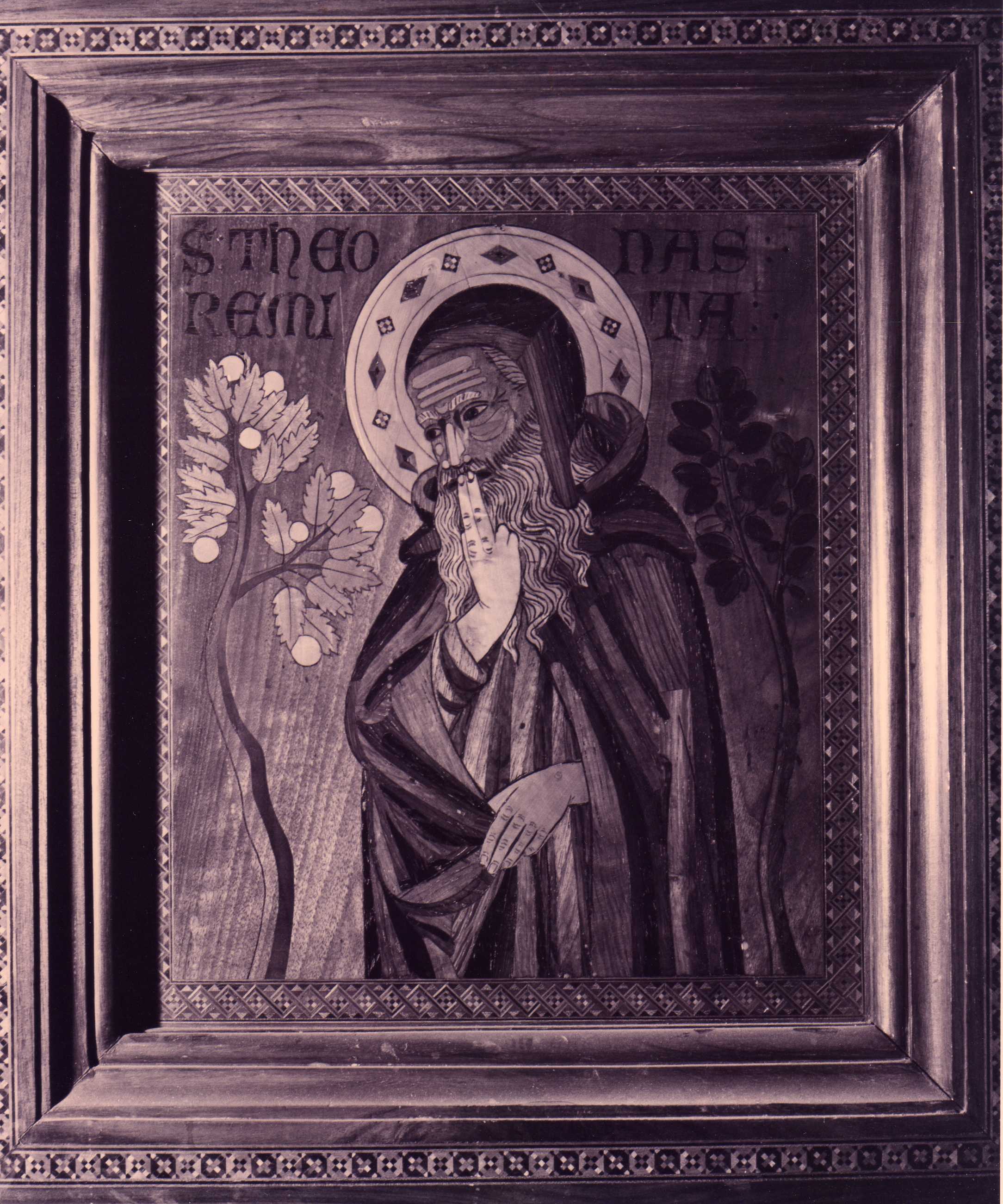 San Tommaso Eremita, Figura maschile (decorazione a intarsio, complesso decorativo) - ambito senese (metà XIV)
