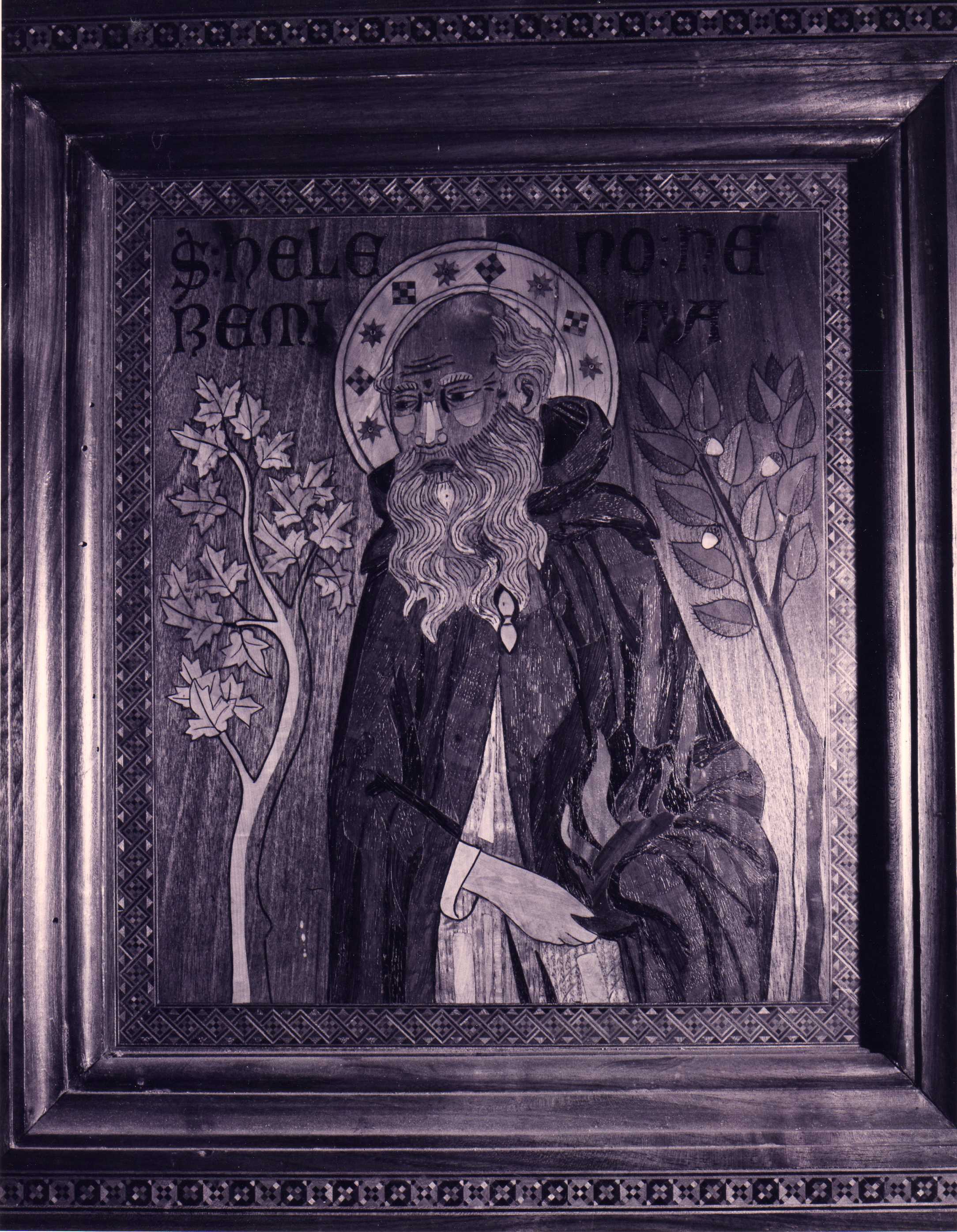 San Heleno Eremita, Figura maschile (decorazione a intarsio, complesso decorativo) - ambito senese (metà XIV)