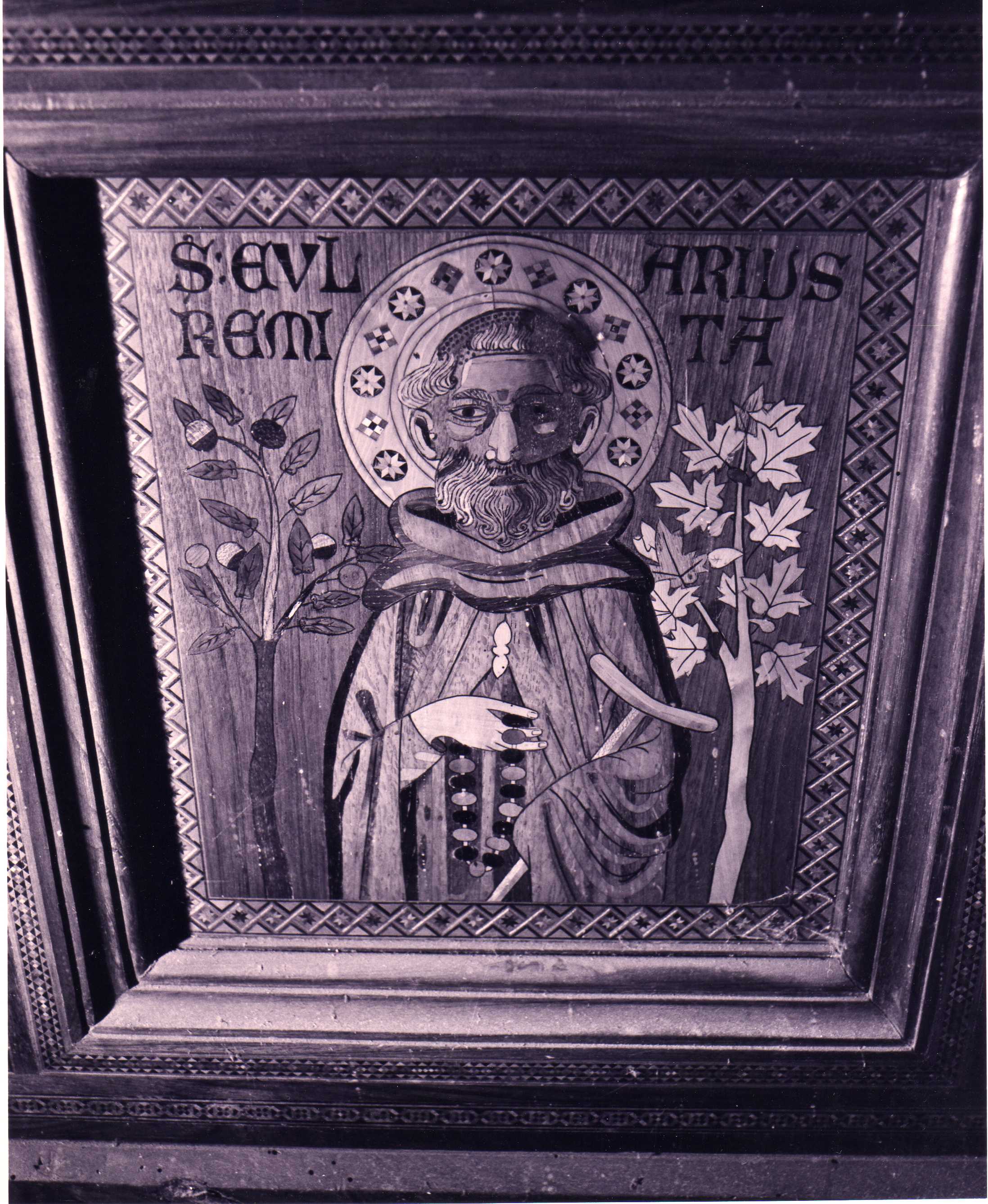 San Eulario Eremita, Figura maschile (decorazione a intarsio, complesso decorativo) - ambito senese (metà XIV)