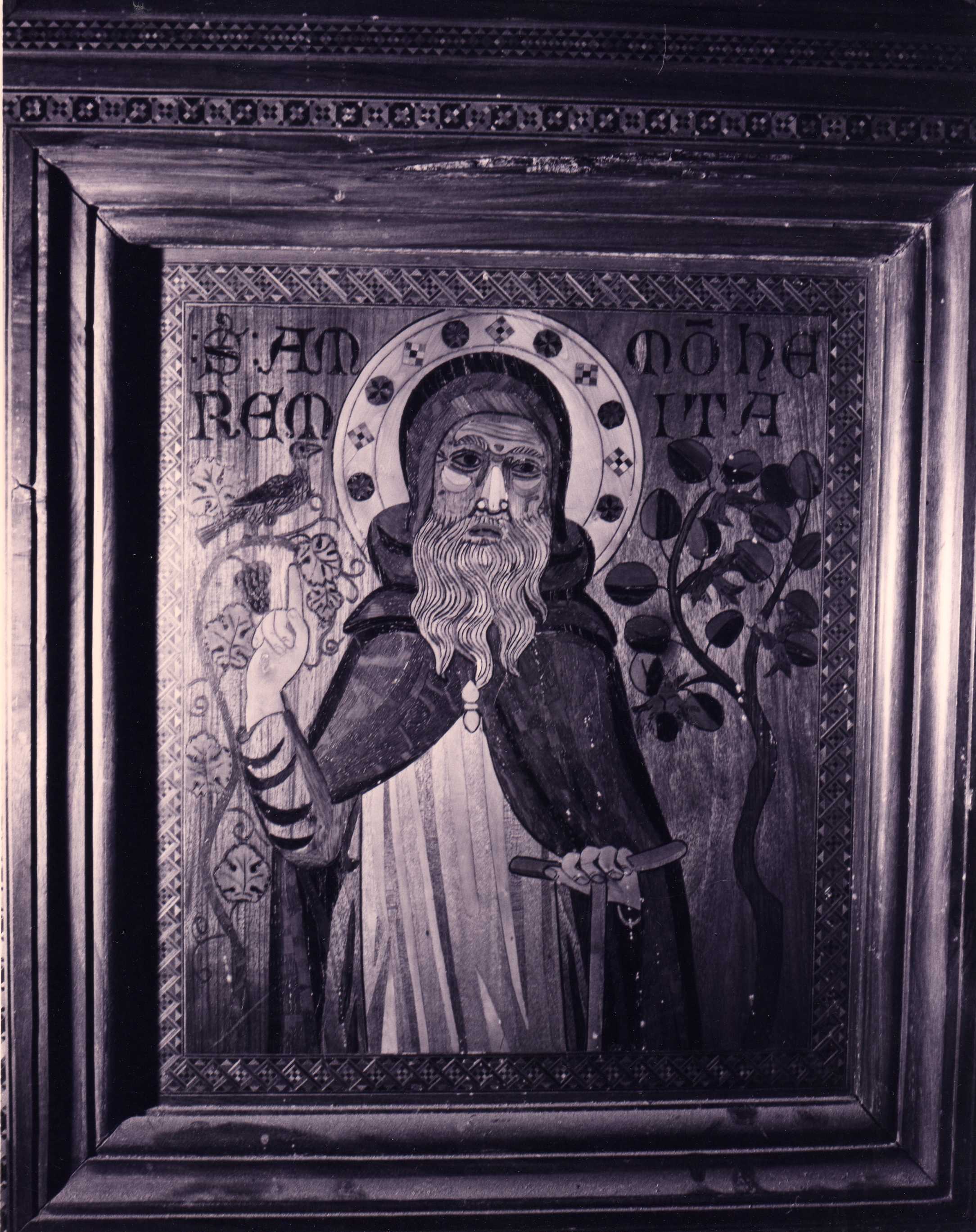 San Ammo Eremita, Figura maschile (decorazione a intarsio, complesso decorativo) - ambito senese (metà XIV)