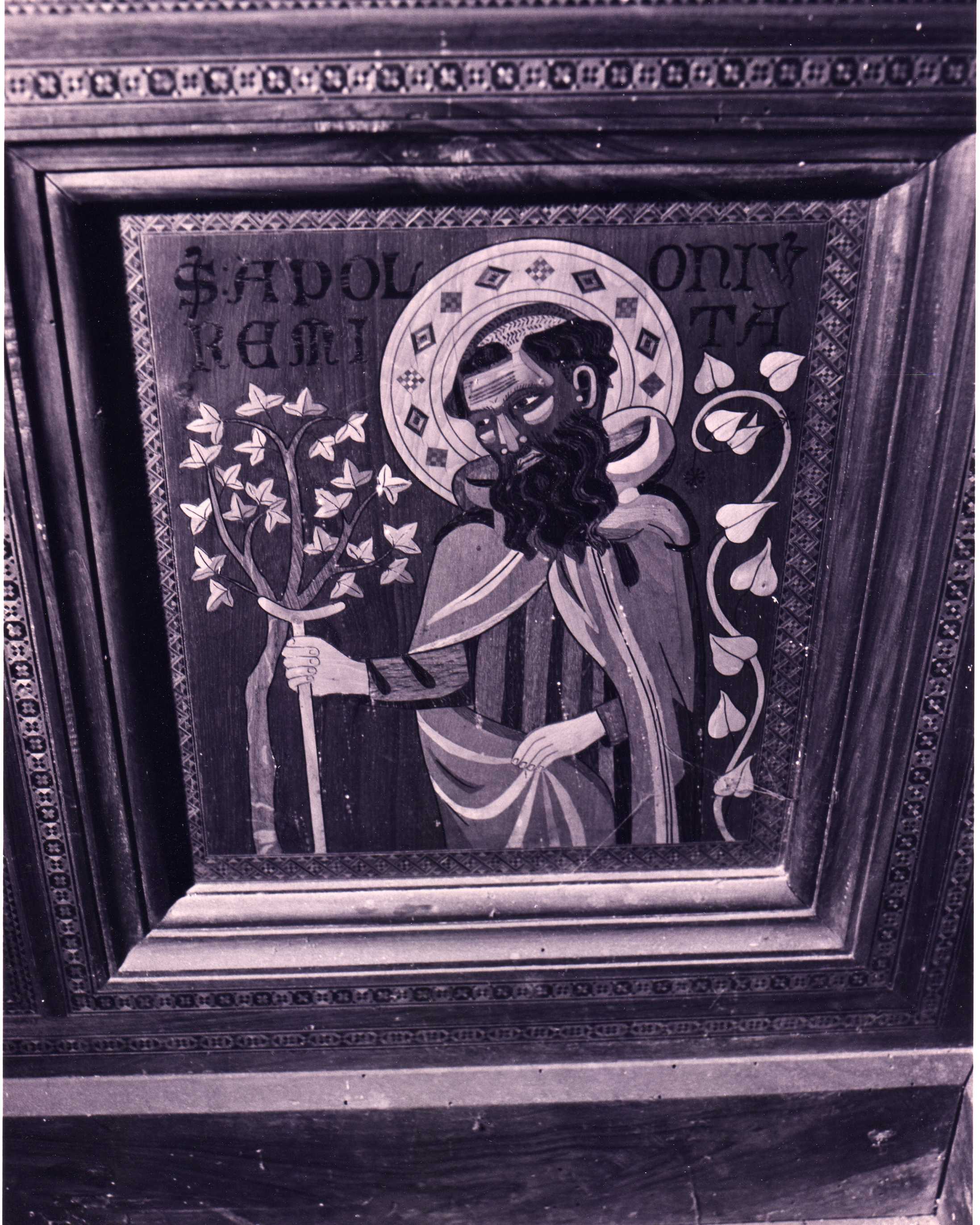 Sant' Apollonio Eremita, Figura maschile (decorazione a intarsio, complesso decorativo) - ambito senese (metà XIV)