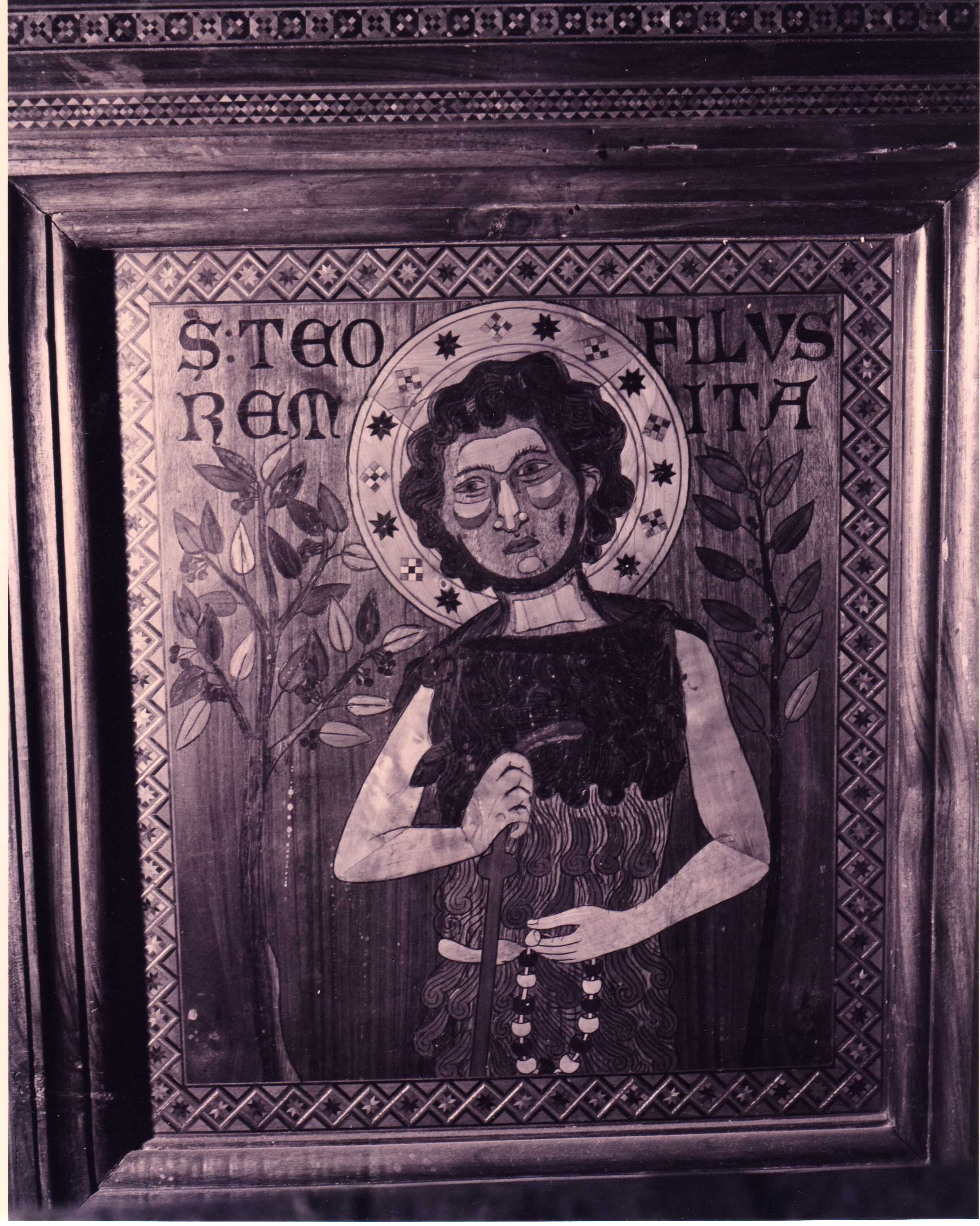 San Teofilo Eremita, Figura maschile (decorazione a intarsio, complesso decorativo) - ambito senese (metà XIV)