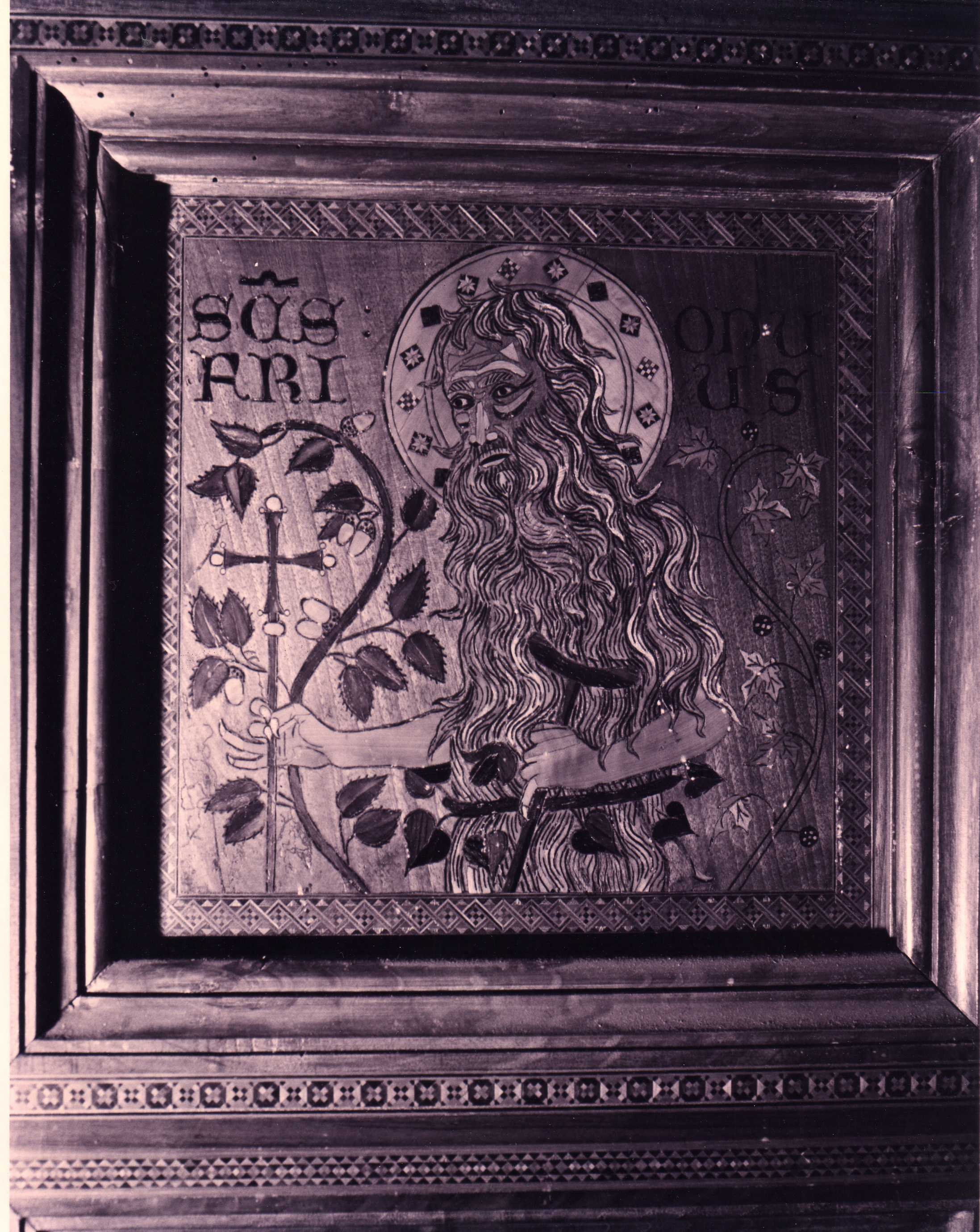 San Onofrio, Figura maschile (decorazione a intarsio, complesso decorativo) - ambito senese (metà XIV)