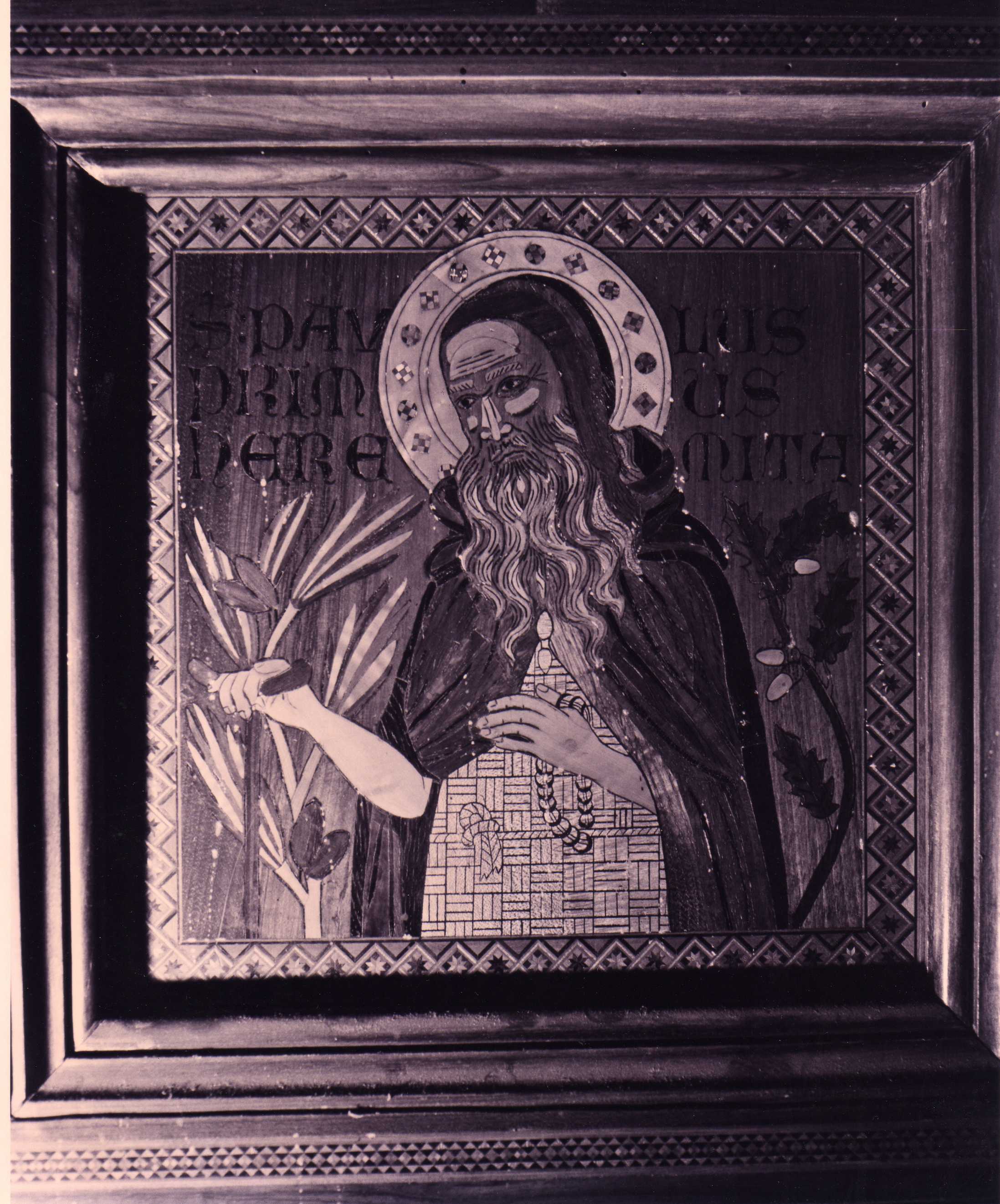 San Paolo primo Eremita, Figura maschile (decorazione a intarsio, complesso decorativo) - ambito senese (metà XIV)