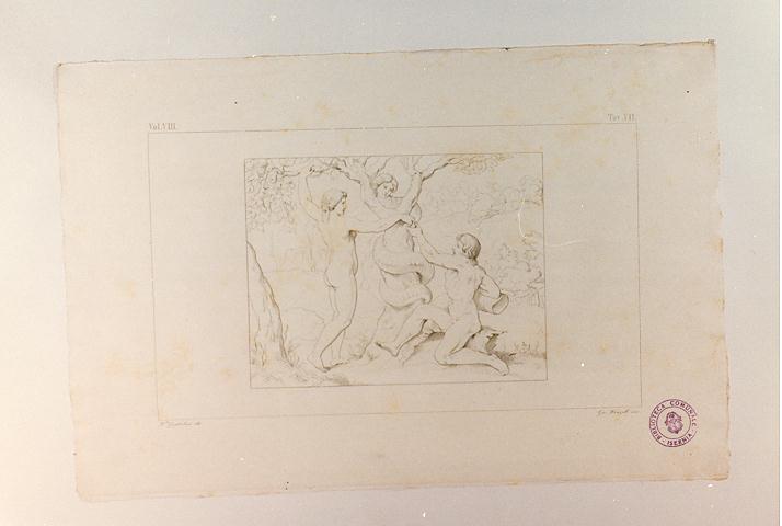 PECCATO ORIGINALE (stampa tagliata, serie) di Sanzio Raffaello, Wenzel Giovanni, Guglielmi Paolo (sec. XIX)
