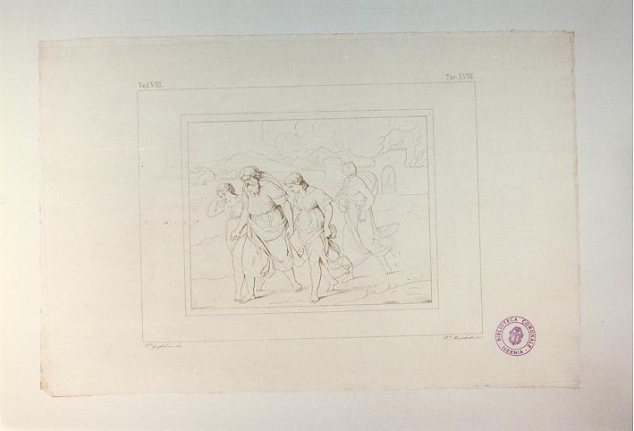 INCENDIO DI SODOMA (stampa tagliata, serie) di Sanzio Raffaello, Marchetti Pietro, Guglielmi Paolo (sec. XIX)