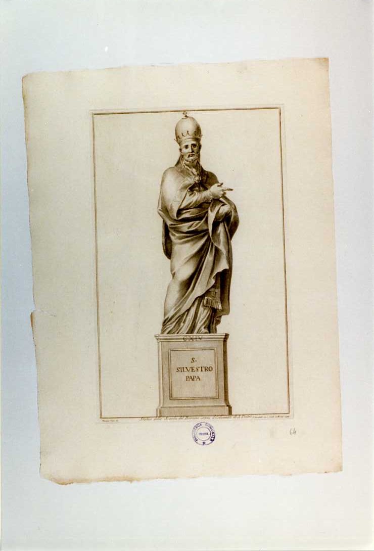 SAN SILVESTRO (stampa, serie) di Bernini Gian Lorenzo (bottega), Bombelli Pietro Leone, Cades Giuseppe (sec. XVIII)