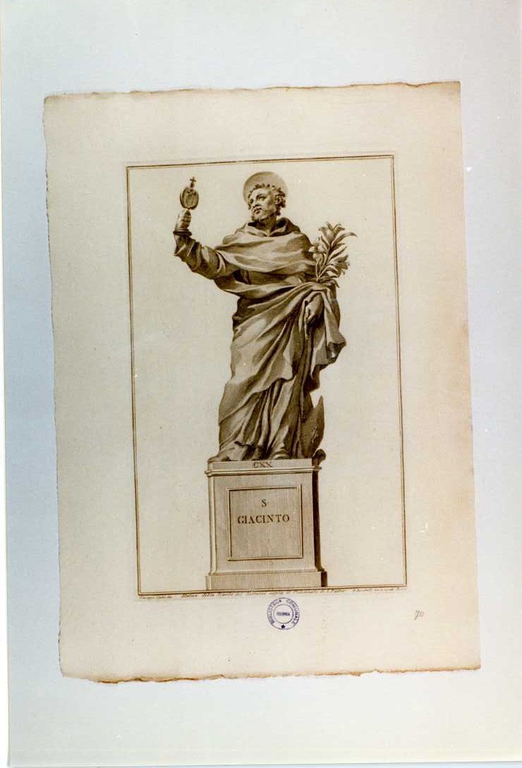 SAN GIACINTO (stampa, serie) di Bernini Gian Lorenzo (bottega), Bombelli Pietro Leone, Cades Giuseppe (sec. XVIII)