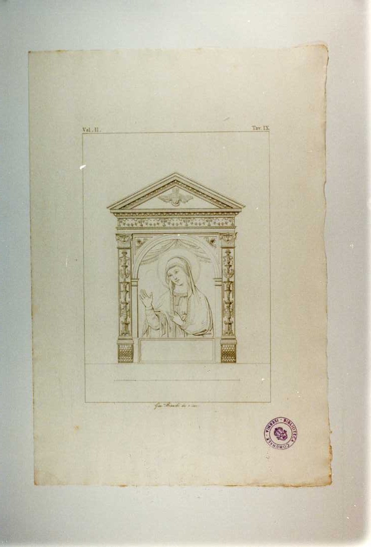 EDICOLA RAFFIGURANTE LA MADONNA (stampa tagliata, serie) di Bianchi Giuseppe (sec. XIX)