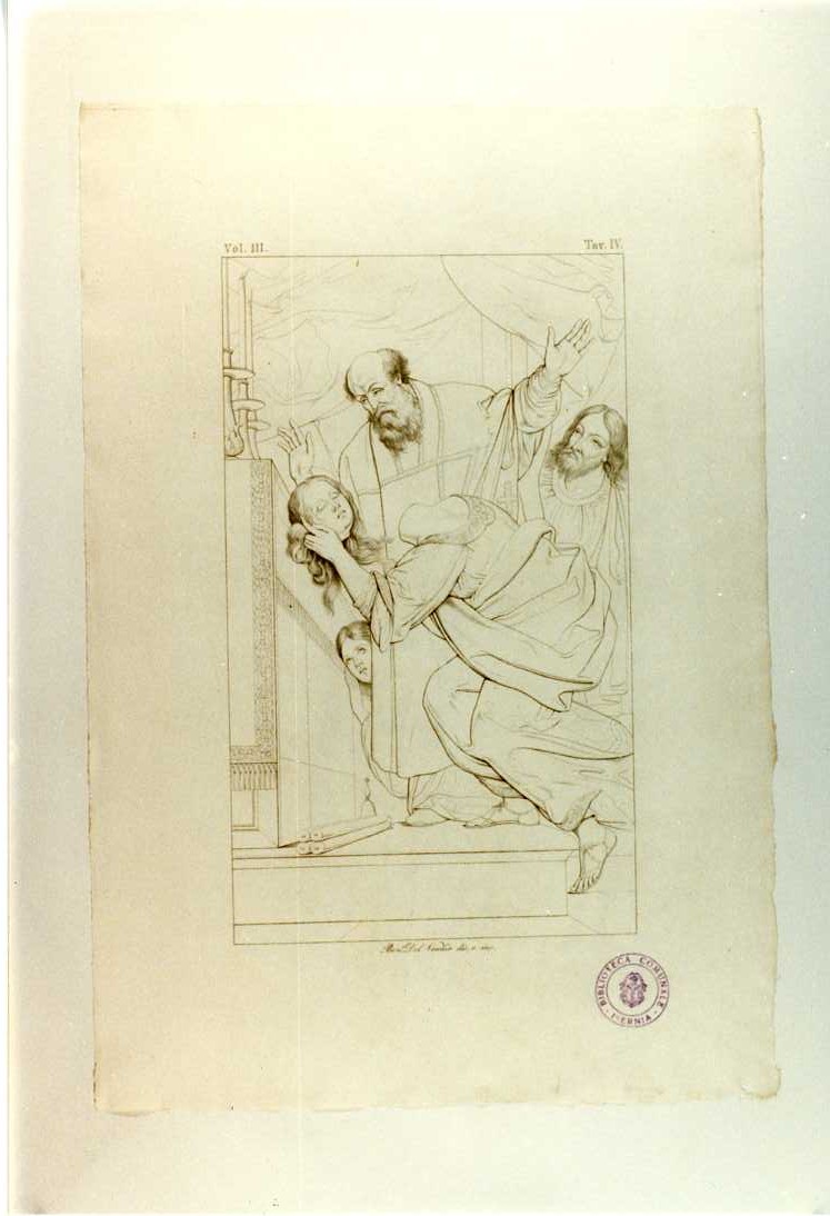 SANTI MARZIALE E VALERIA (stampa smarginata, serie) di Galli Giovanni Antonio, Del Vecchio Beniamino (sec. XIX)