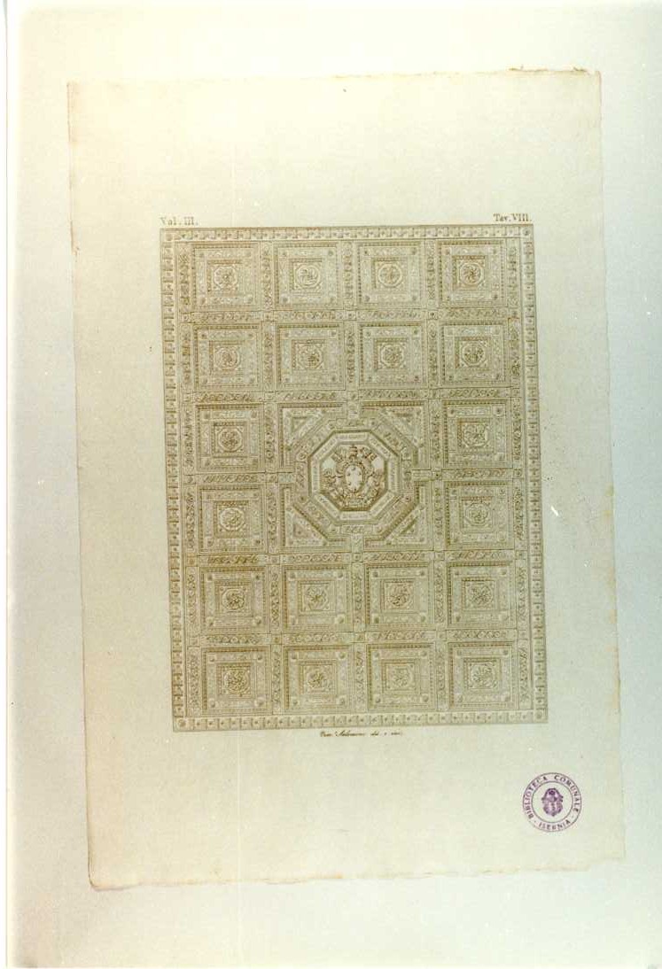 SOFFITTO DELLA CAMERA DEI PARAMENTI (stampa smarginata, serie) di Salomone Vincenzo (sec. XIX)