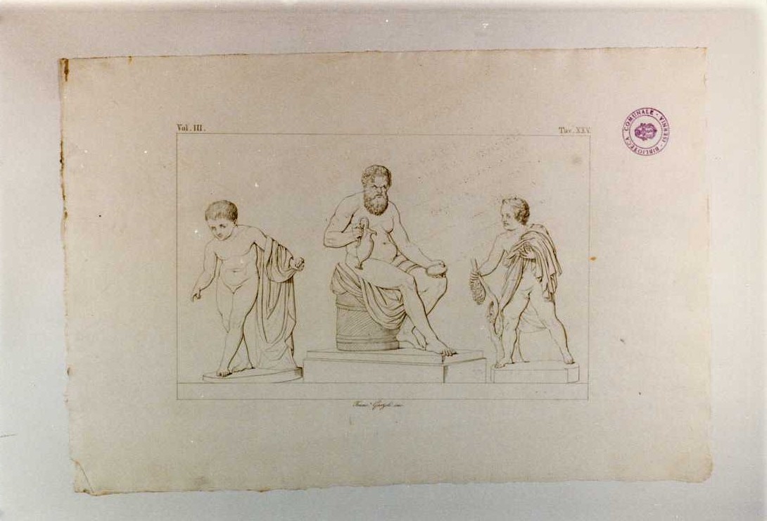 SILENO E PUTTI (stampa smarginata, serie) di Garzoli Francesco (sec. XIX)