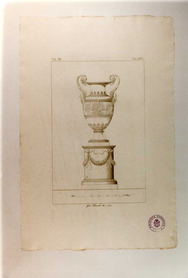 VASO DI PORCELLANA (stampa smarginata, serie) di Bianchi Giuseppe (sec. XIX)