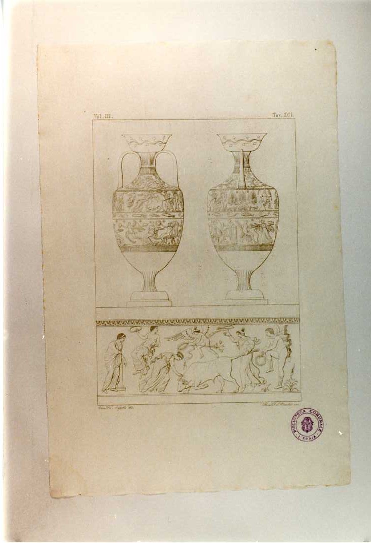 VASO GRECO (stampa smarginata, serie) di Del Vecchio Beniamino, De Angelis Vincenzo (sec. XIX)