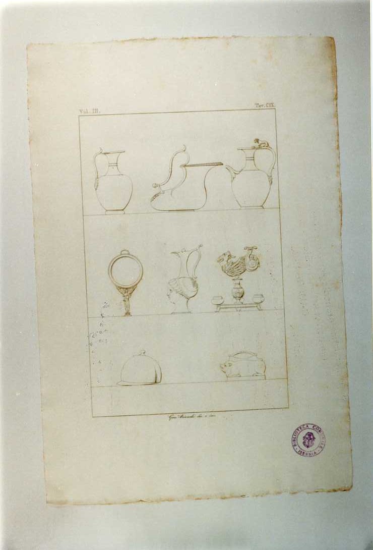 UTENSILI IN METALLO (stampa smarginata, serie) di Bianchi Giuseppe (sec. XIX)