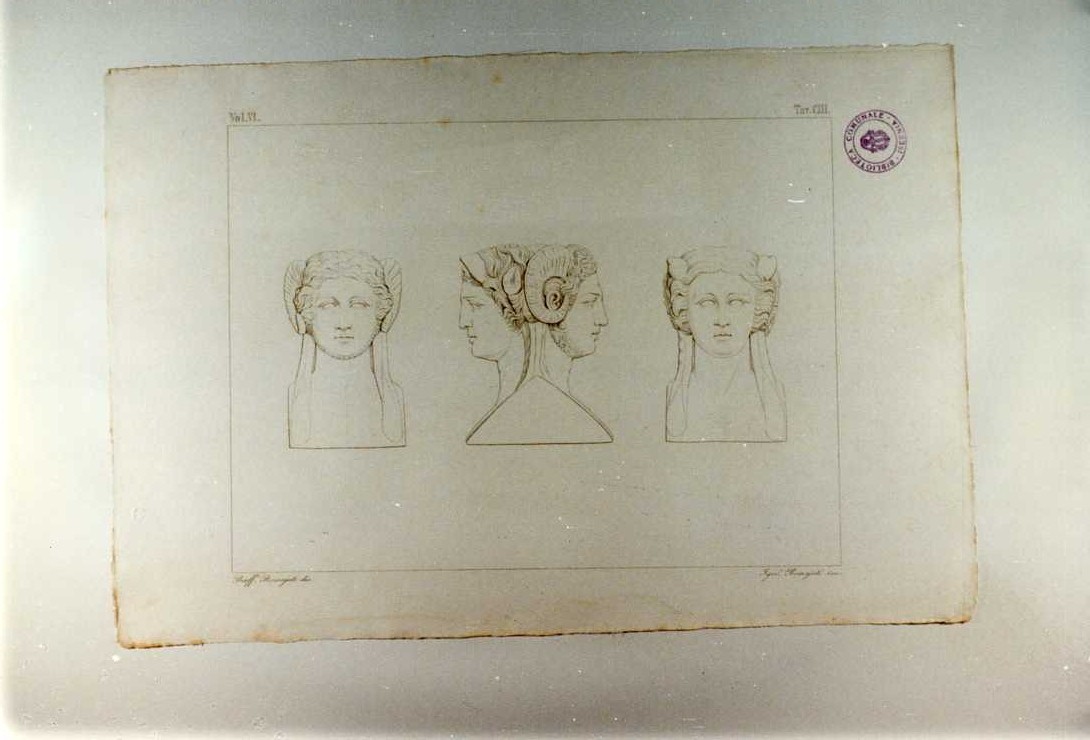 TRE ERME (stampa tagliata, serie) di Bonaiuti Ignazio, Bonaiuti Raffaele (sec. XIX)