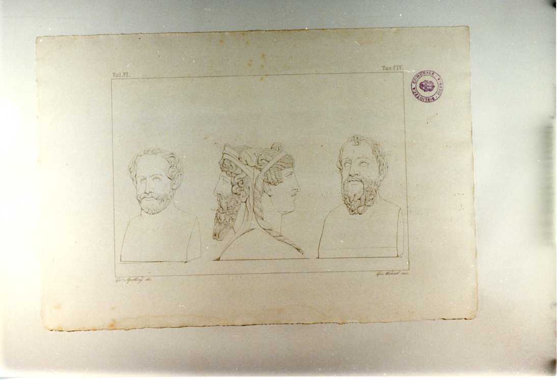 TRE ERME (stampa tagliata, serie) di Wenzel Giovanni, Apolloni Girolamo (sec. XIX)