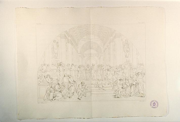 SCUOLA DI ATENE (stampa, serie) di Sanzio Raffaello, Marchetti Pietro, Morani Vincenzo (sec. XIX)