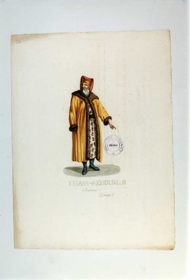 COSTUME DA SENDIERE (stampa a colori tagliata, serie) di Labruzzi L (prima metà sec. XIX)