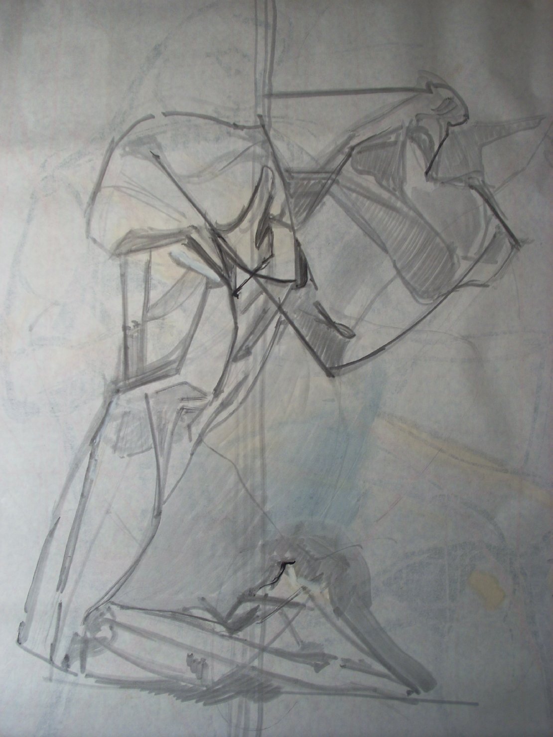 Piega in grigio (disegno) di Ciamarra Elena (sec. XX)