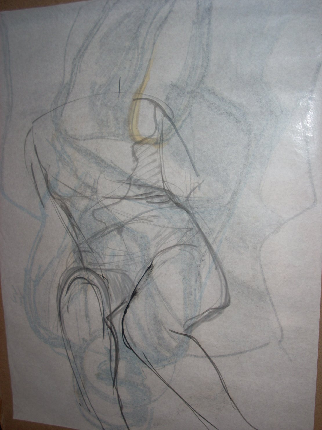 Schizzo di gambe, figura femminile seduta (disegno) di Ciamarra Elena (sec. XX)