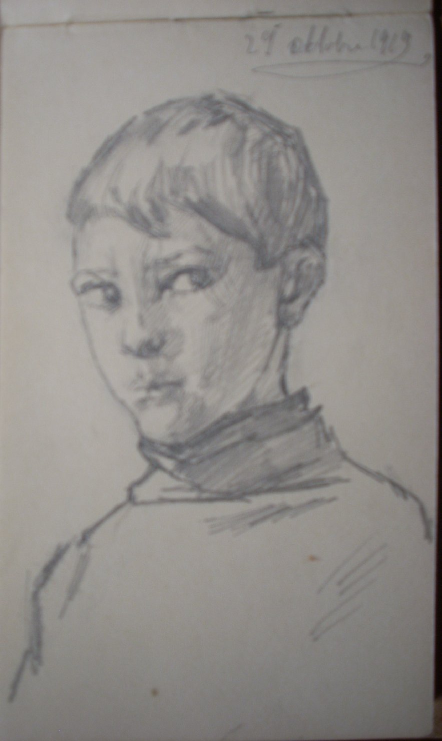 Schizzetto di ragazzo, ritratto d'uomo (disegno) di Ciamarra Elena (sec. XX)