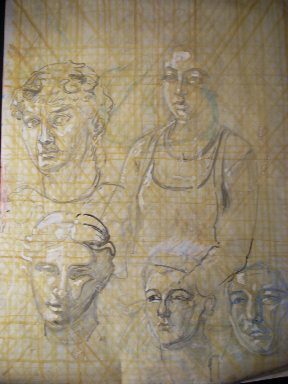 Studi di figure umane e gessi, figure (disegno) di Ciamarra Elena (sec. XX)