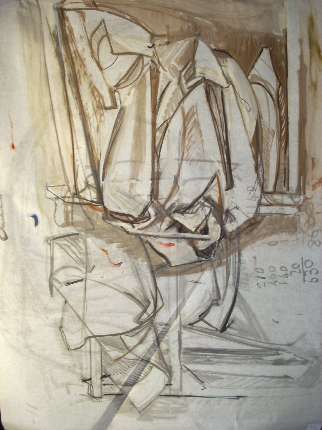 Due pieghe in marrone (disegno) di Ciamarra Elena (sec. XX)