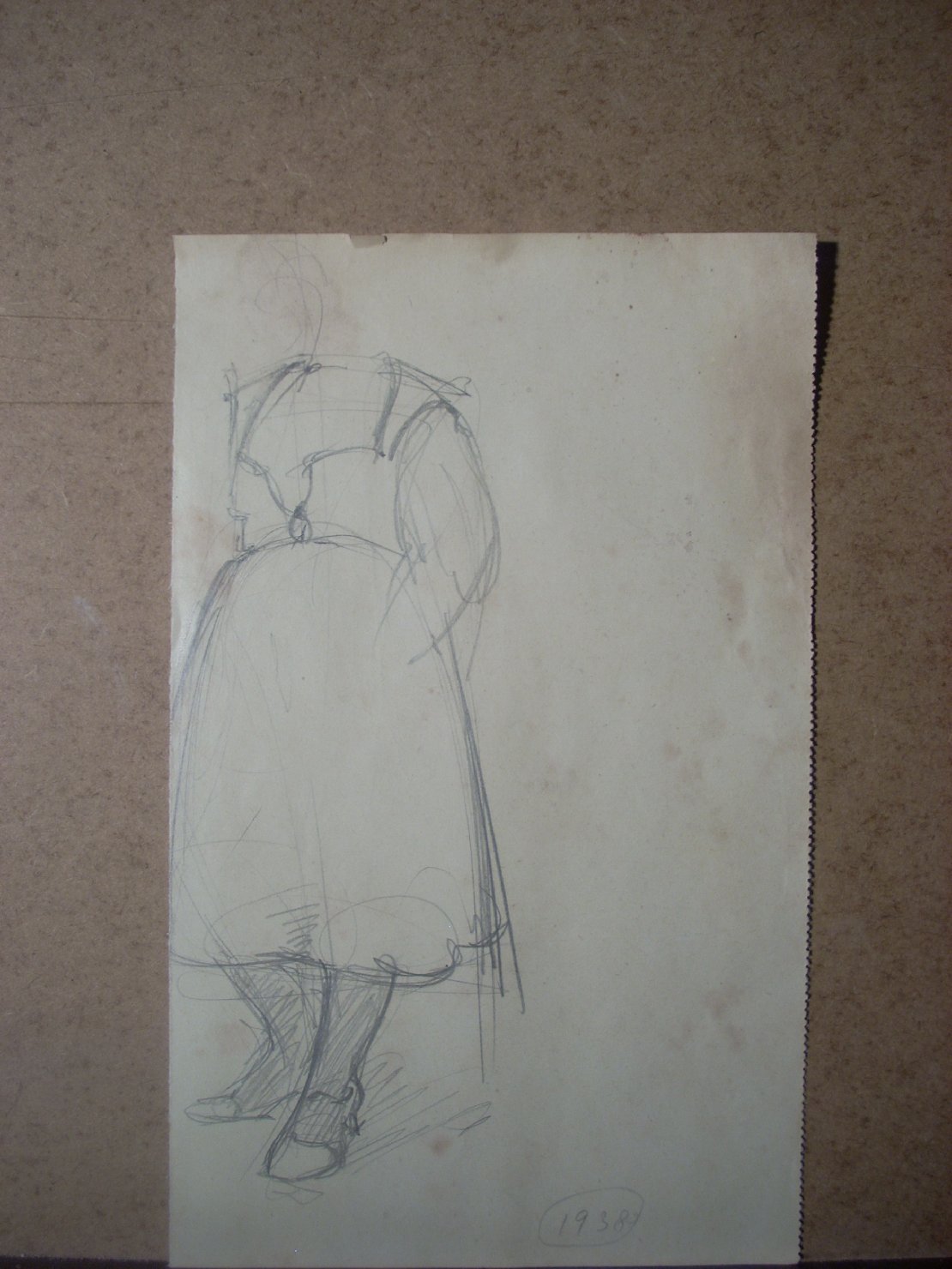 Schizzi vari di Assunta 194, figura femminile (disegno) di Ciamarra Elena (sec. XX)
