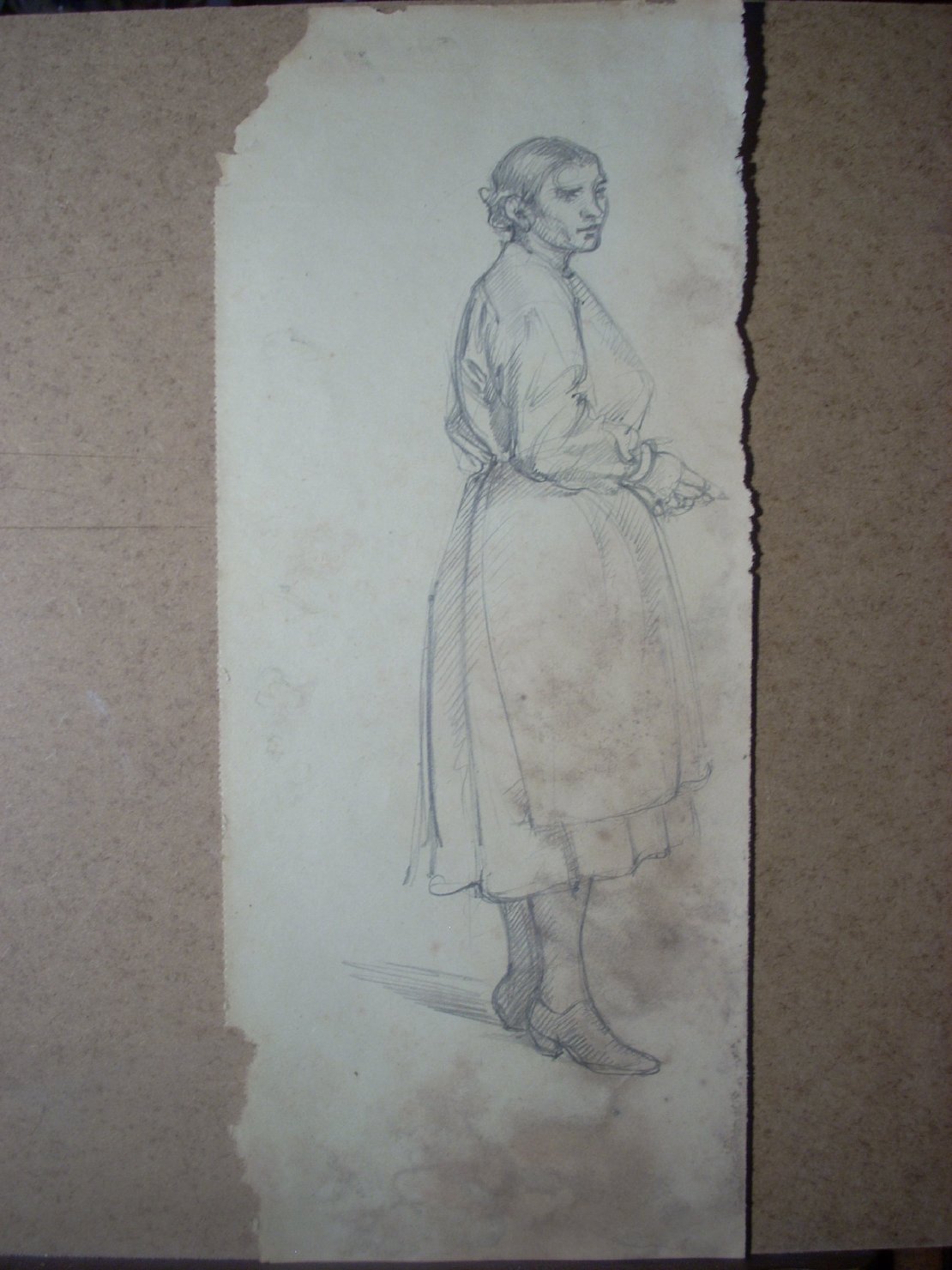 Schizzi vari di Assunta 195, figura femminile (disegno) di Ciamarra Elena (sec. XX)