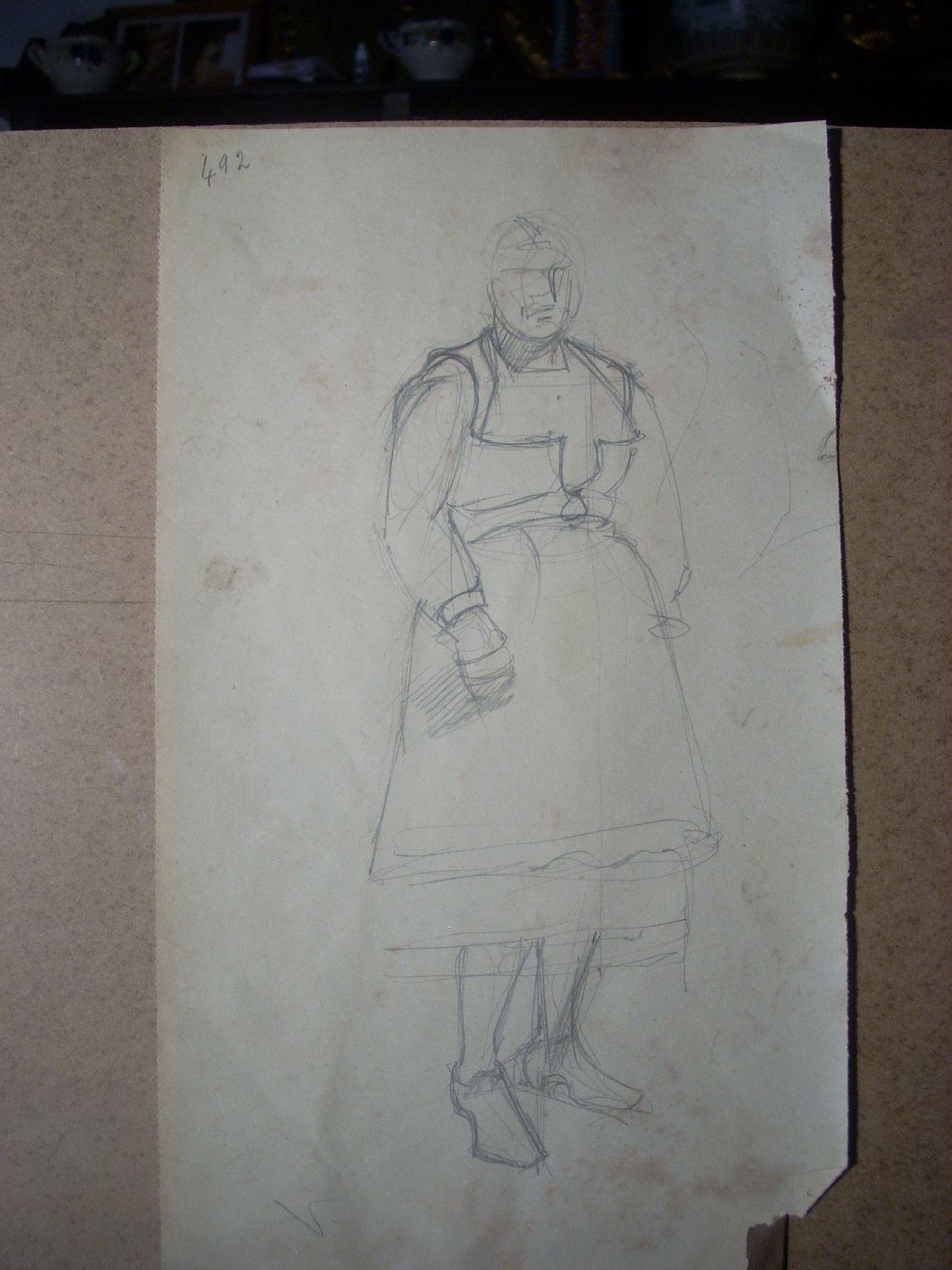 Schizzi vari di Assunta 191, figura femminile (disegno) di Ciamarra Elena (sec. XX)