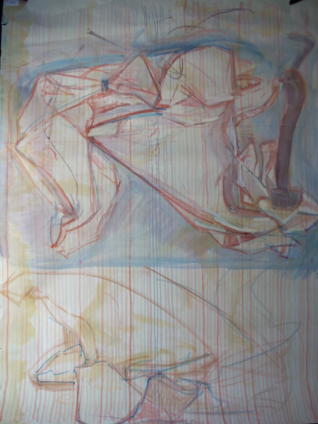 Una piega su fondo azzurro (disegno) di Ciamarra Elena (sec. XX)