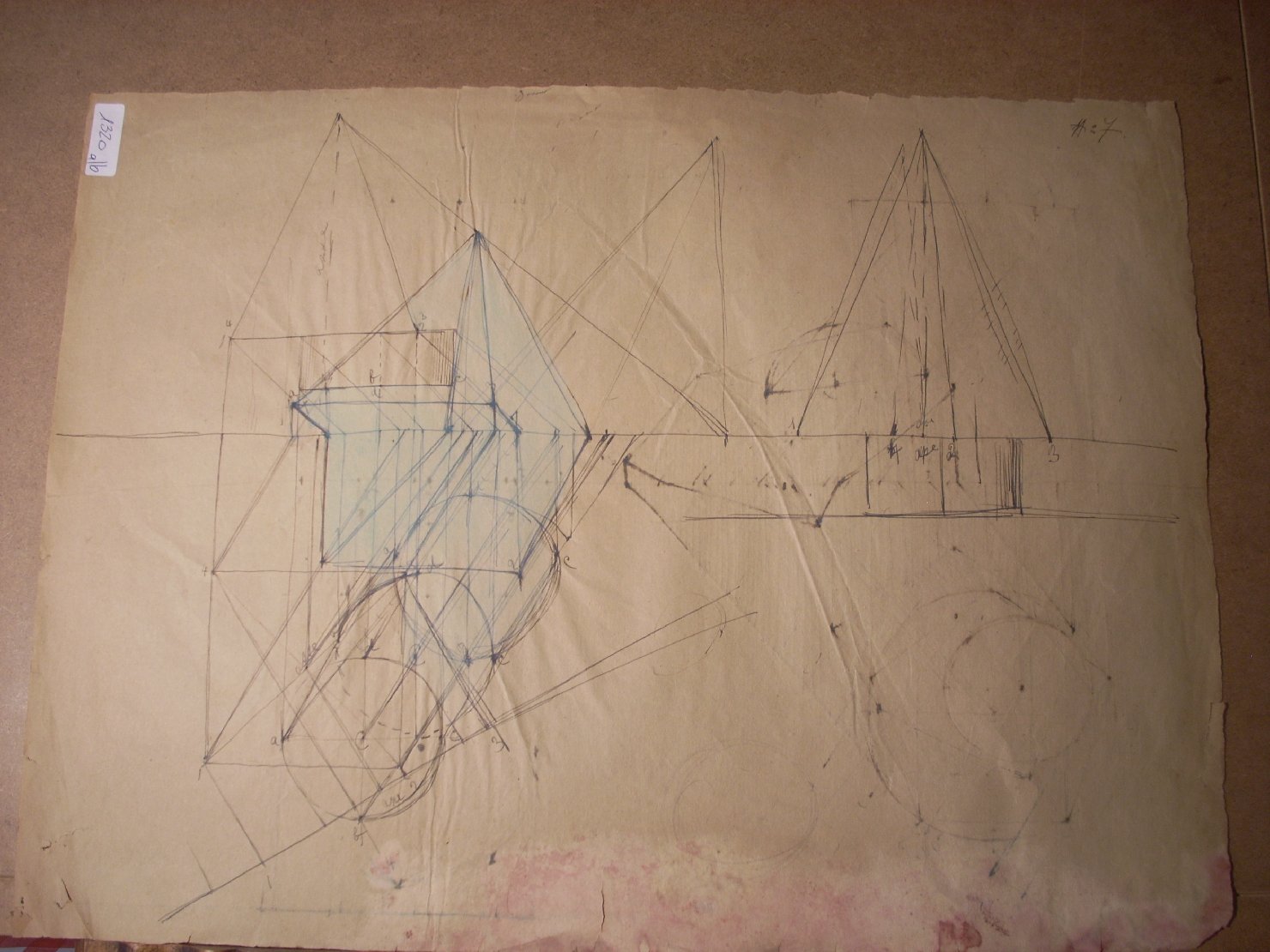 Studi vari di figure geometriche 1 (disegno) di Ciamarra Elena (sec. XX)