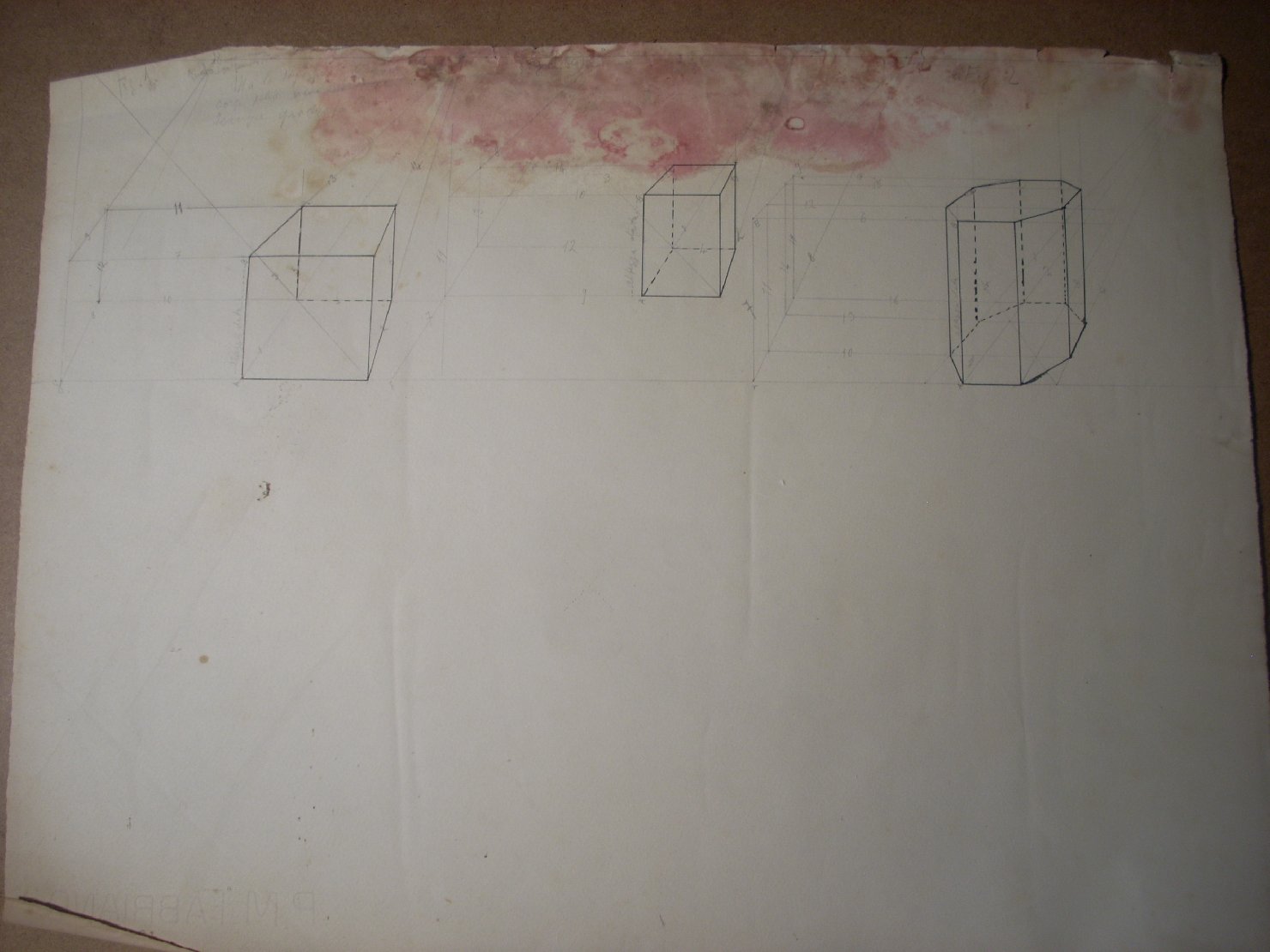 Studi geometrici 3 (disegno) di Ciamarra Elena (sec. XX)