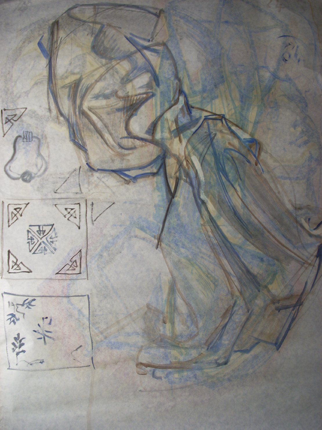 Piega e studio di mattonelle (disegno) di Ciamarra Elena (sec. XX)