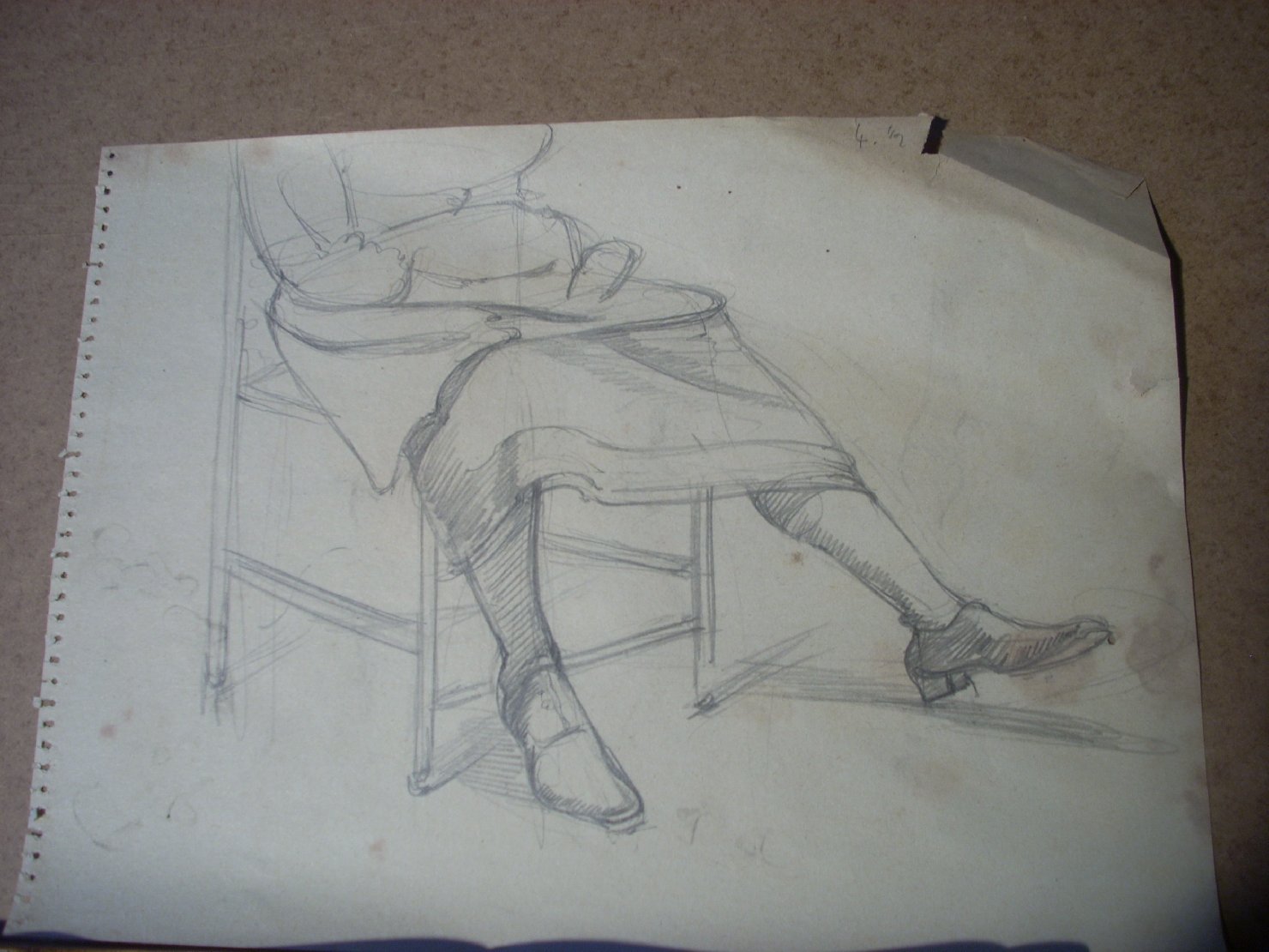 Schizzi vari di gambe di Assunta, studio di gambe (disegno) di Ciamarra Elena (sec. XX)