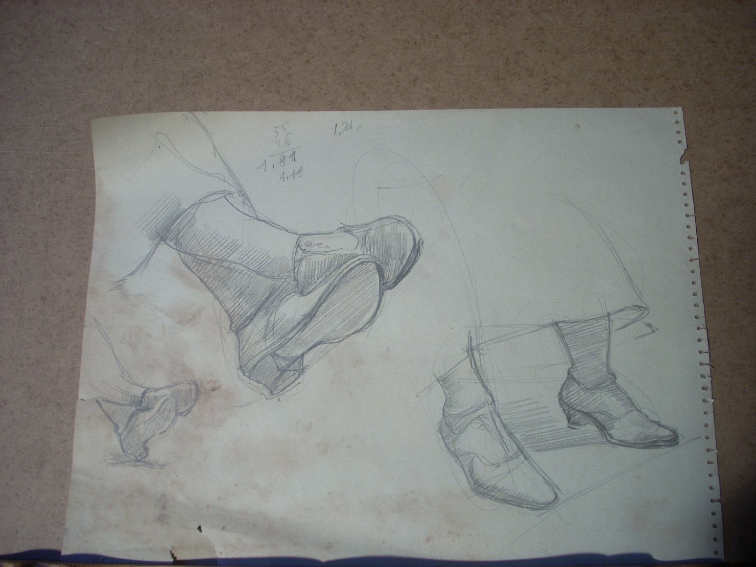Schizzi vari di gambe di Assunta 3, studio di gambe (disegno) di Ciamarra Elena (sec. XX)