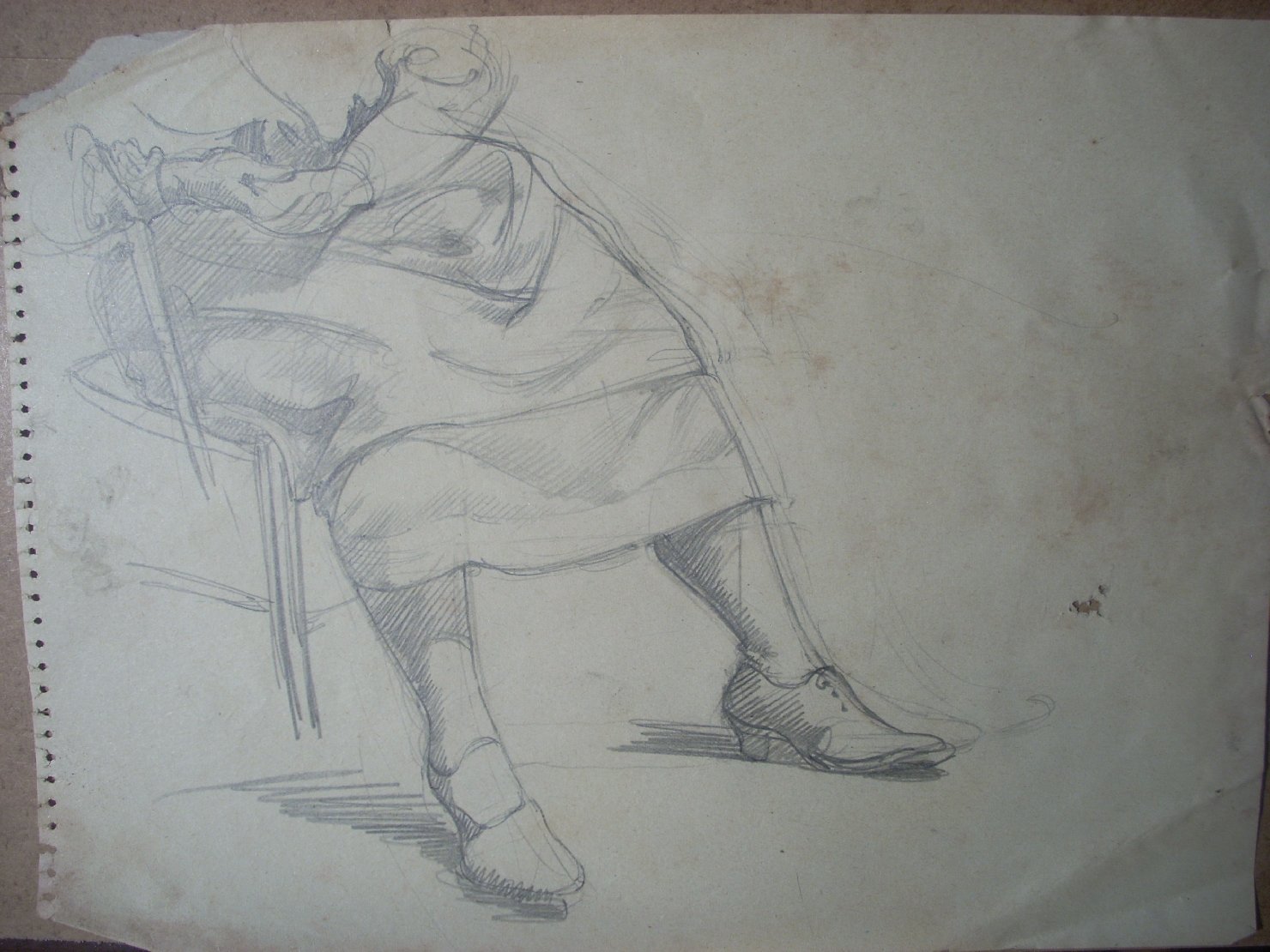 Schizzi vari di Assunta 172, figura femminile (disegno) di Ciamarra Elena (sec. XX)