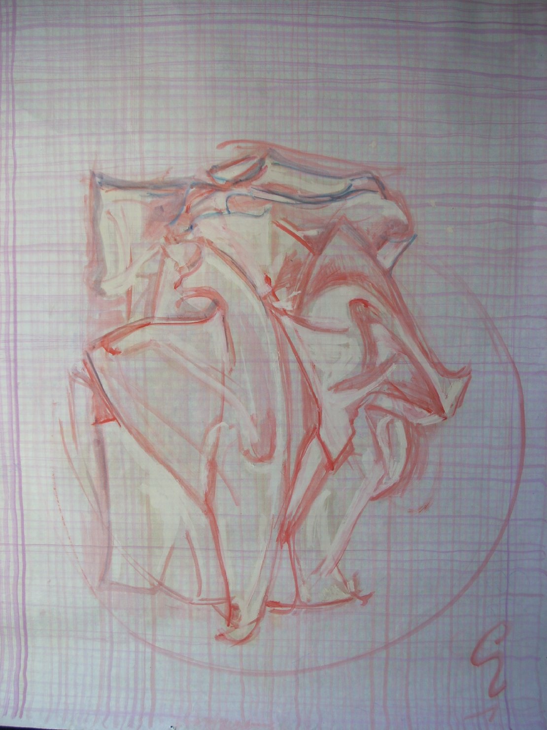 Piega in rosa su fondo viola (disegno) di Ciamarra Elena (sec. XX)