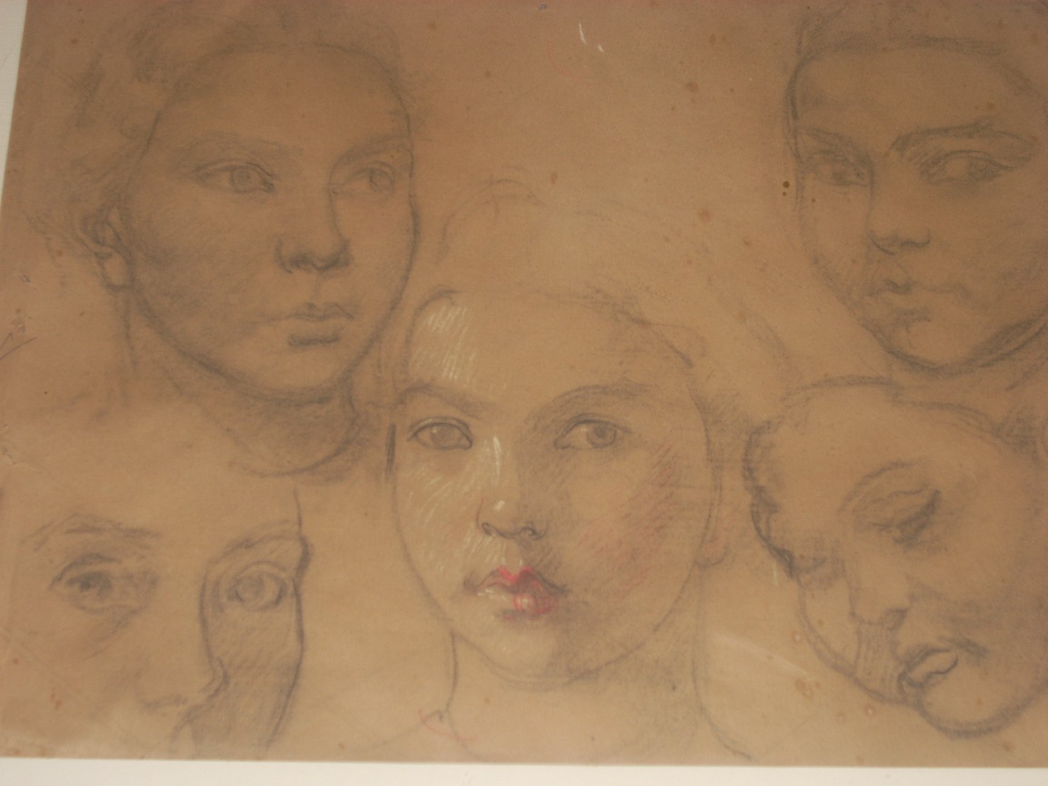 Schizzi vari di Minna con dettaglio di autoritratto, figura femminile (disegno) di Ciamarra Elena (sec. XX)