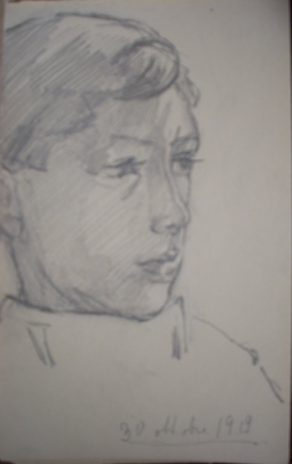 Schizzetto di ragazzo 1, ritratto di bambino (disegno) di Ciamarra Elena (sec. XX)