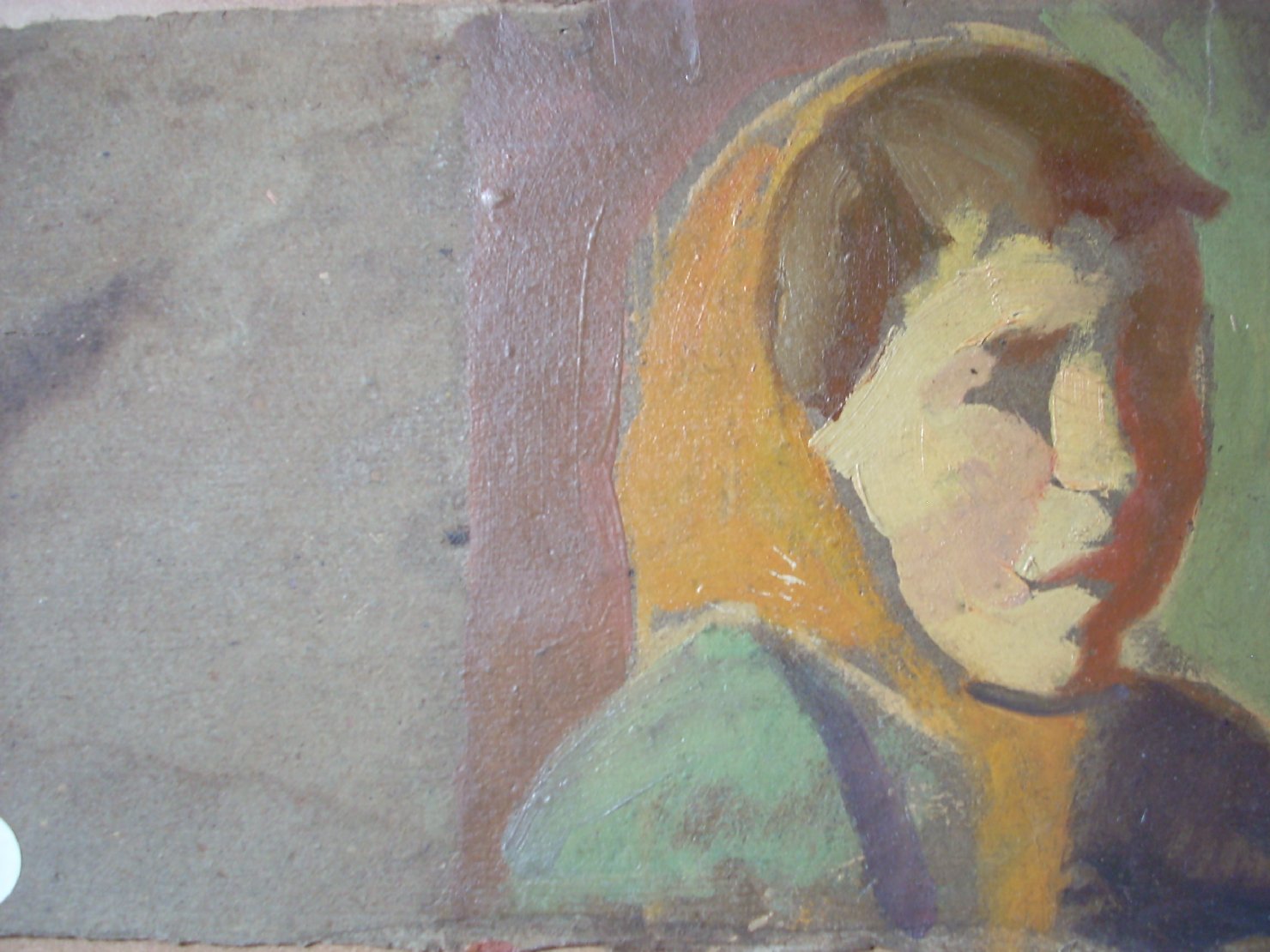 Contadina di tre quarti, ritratto di donna (dipinto) di Ciamarra Elena (sec. XX)