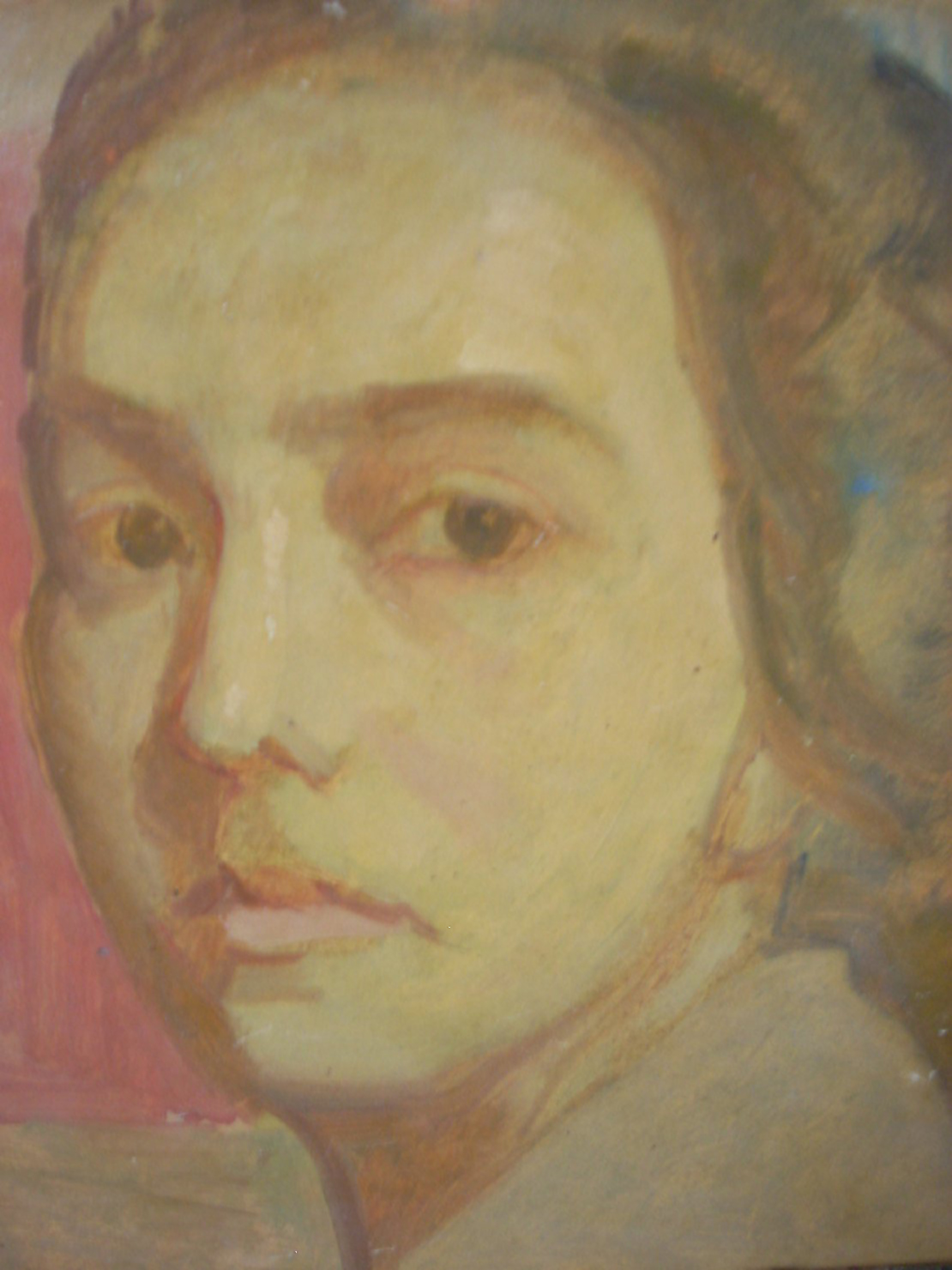 Autoritratto tre quarti 1, ritratto di donna (dipinto) di Ciamarra Elena (sec. XX)