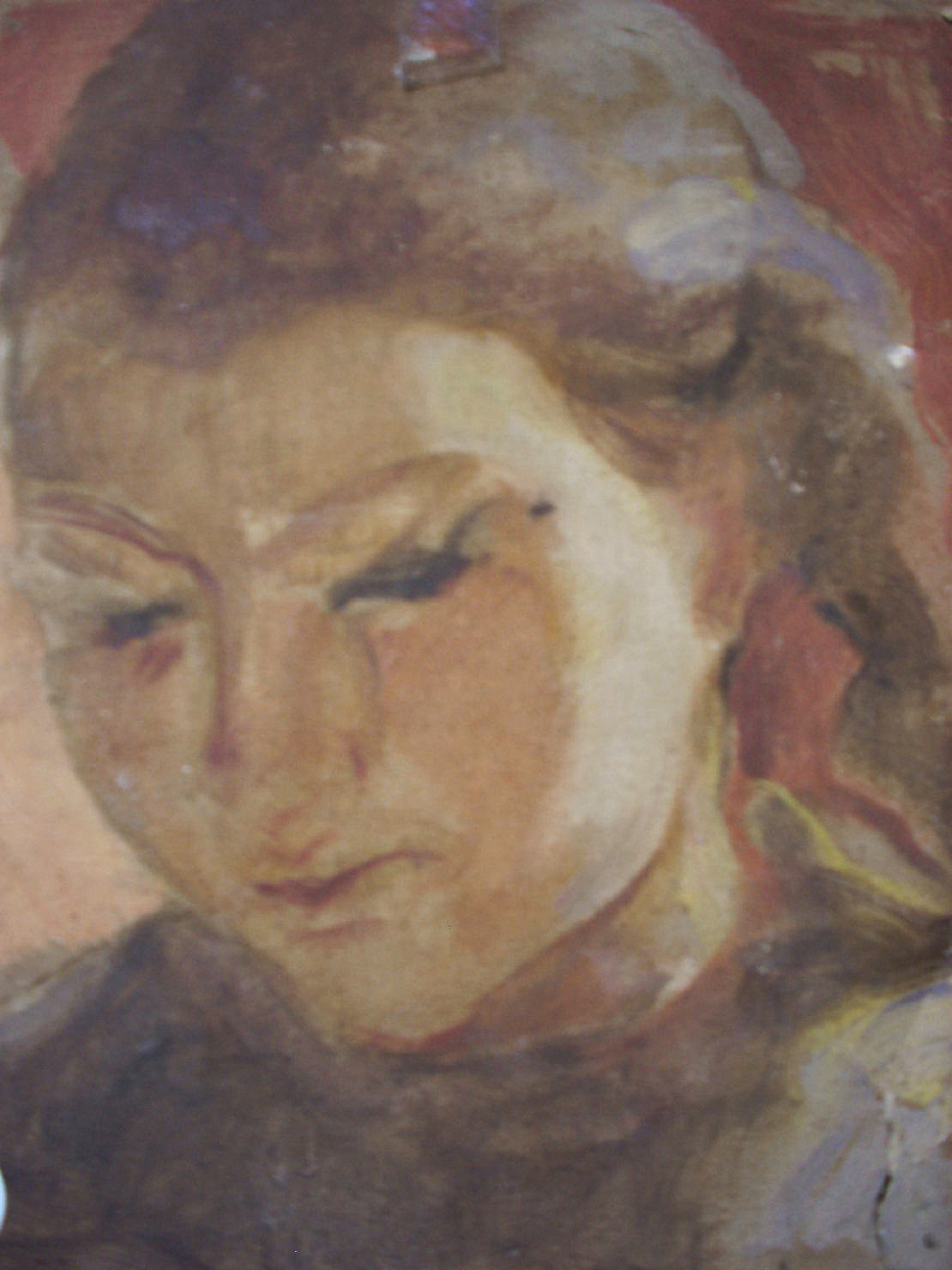Minna di tre quarti, ritratto (dipinto) di Ciamarra Elena (sec. XX)